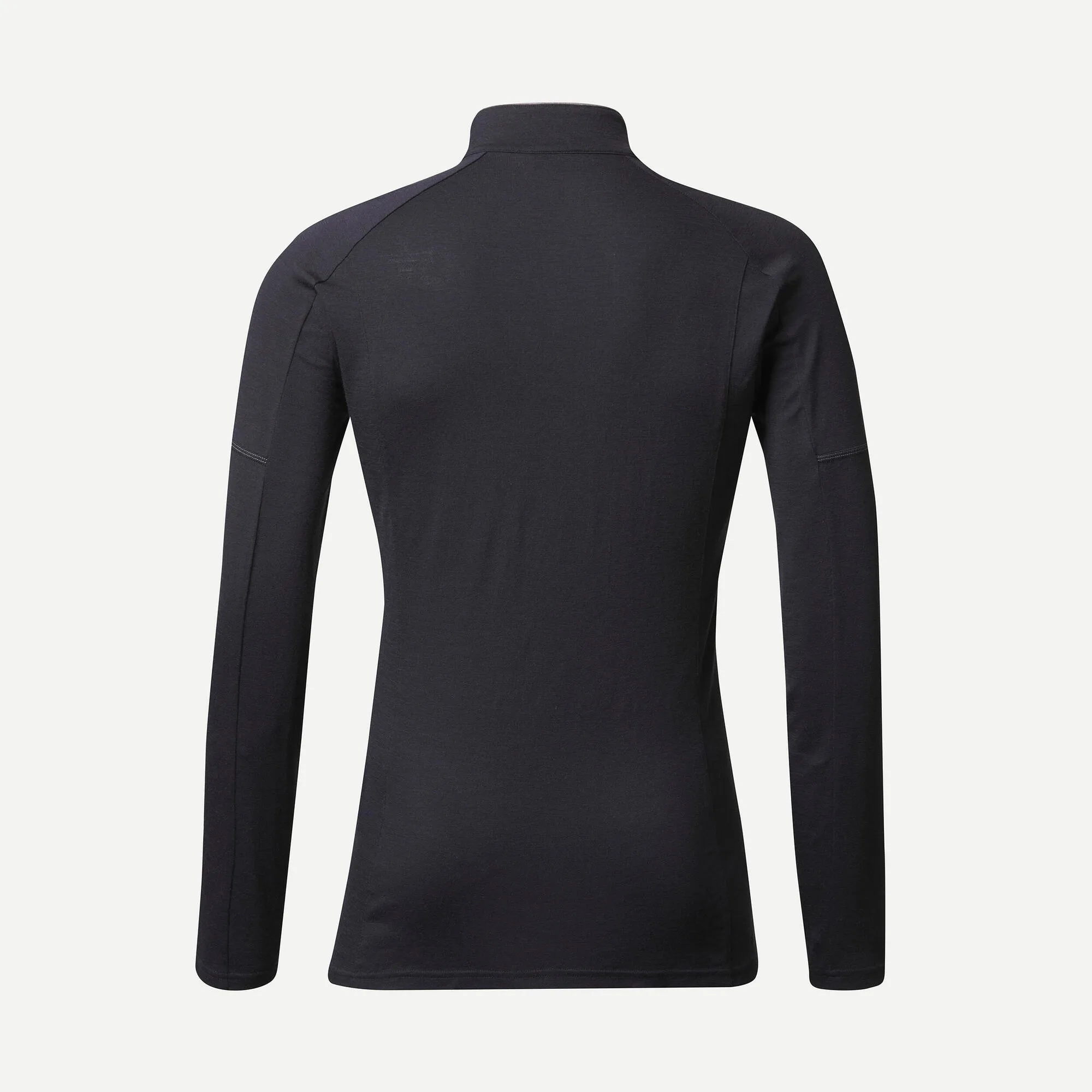 Outdoor Decathlon Clothing Simond Men's Mountain Backpacking Merino Wool Long-Sleeved T-Shirt with zip collar - MT500