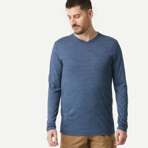 Outdoor Decathlon Clothing Simond  Men's Travel 500 Merino Wool Long-sleeve Shirt