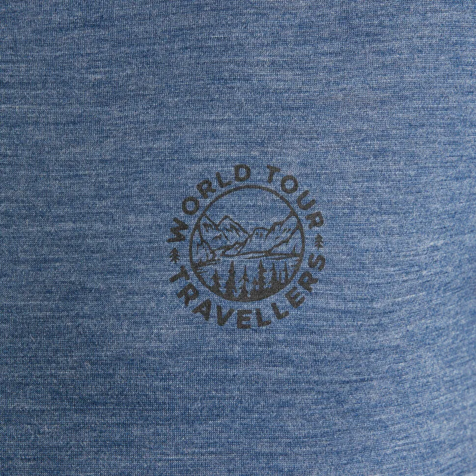 Outdoor Decathlon Clothing Simond  Men's Travel 500 Merino Wool T-Shirt