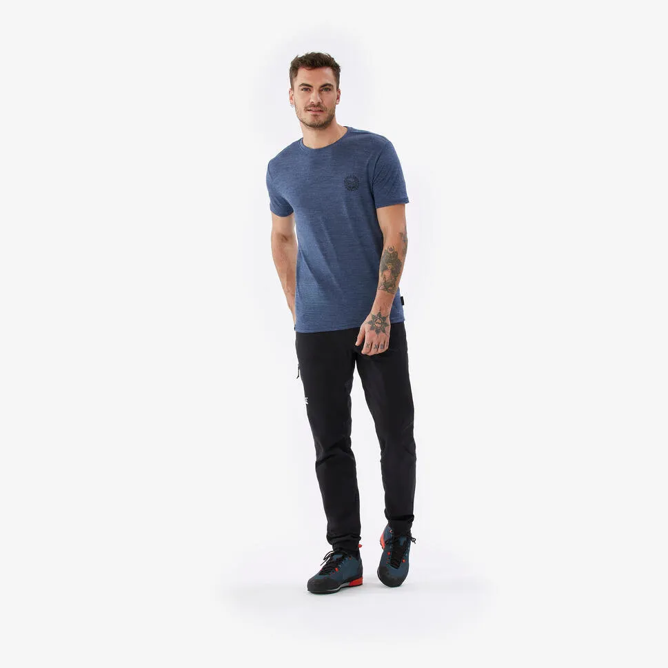Outdoor Decathlon Clothing Simond  Men's Travel 500 Merino Wool T-Shirt