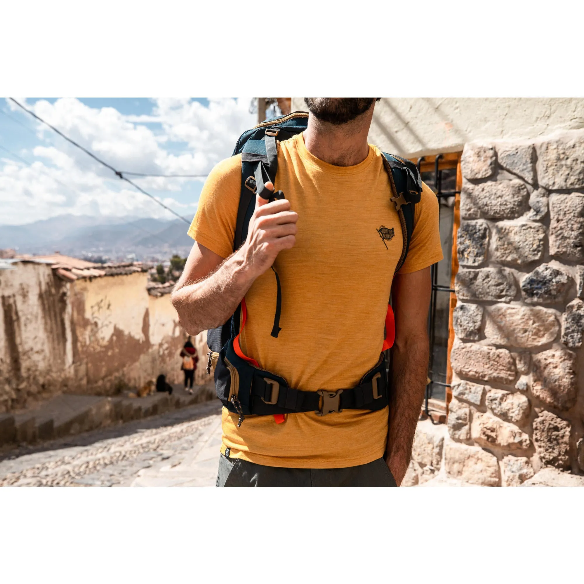 Outdoor Decathlon Clothing Simond  Men's Travel 500 Merino Wool T-Shirt