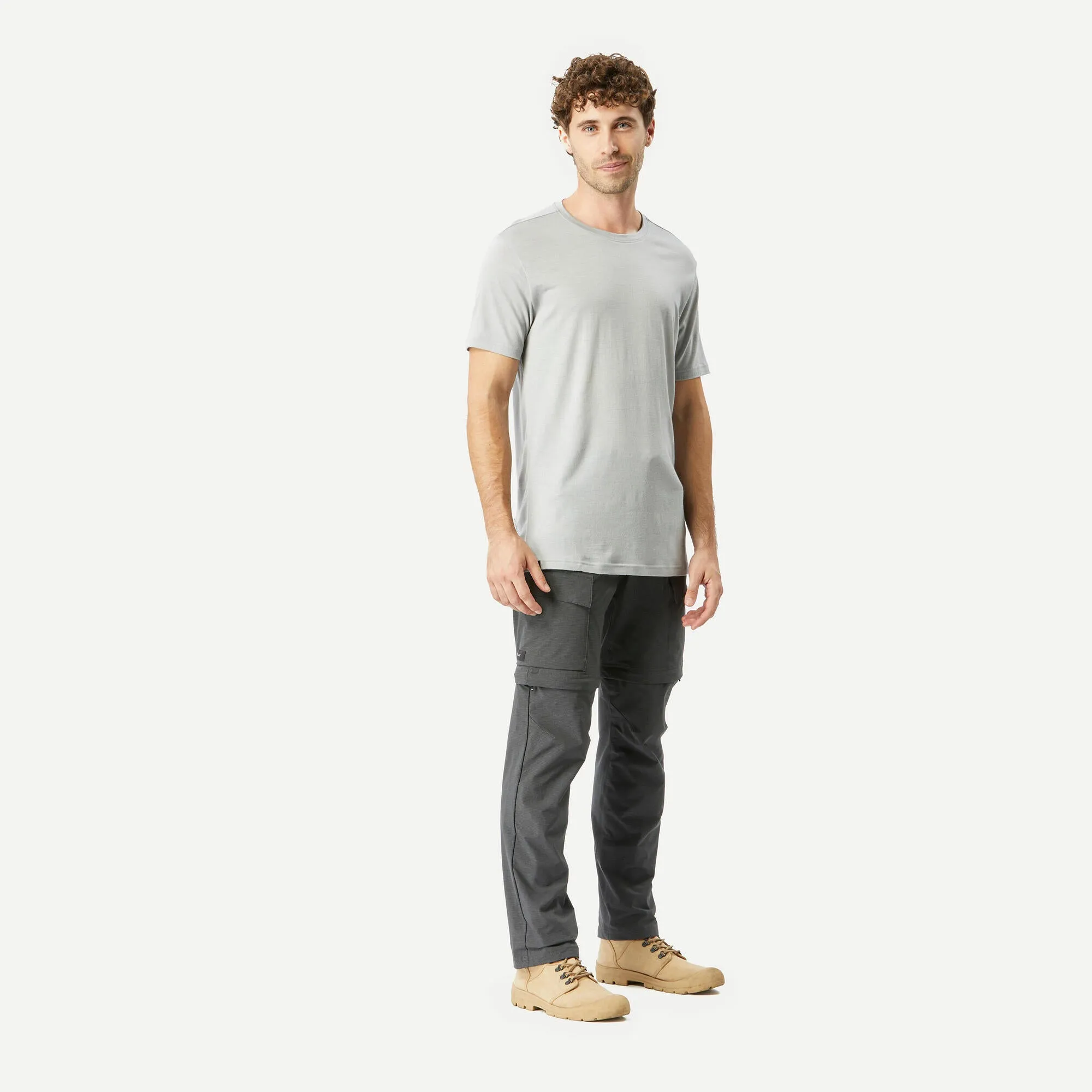 Outdoor Decathlon Clothing Simond  Men's Travel 500 Merino Wool T-Shirt