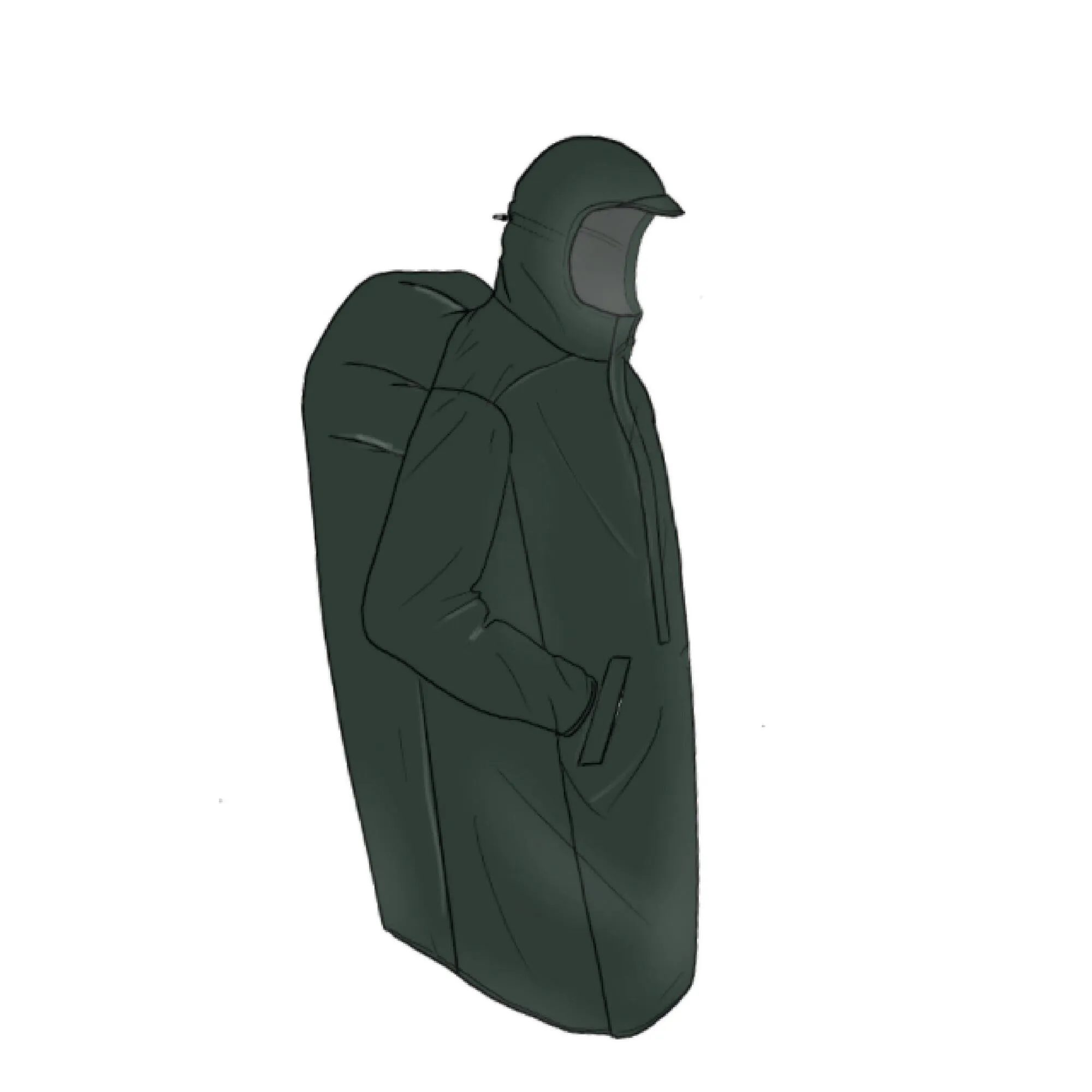 Outdoor Decathlon Clothing Simond  MT500 60L Hiking Rain Poncho