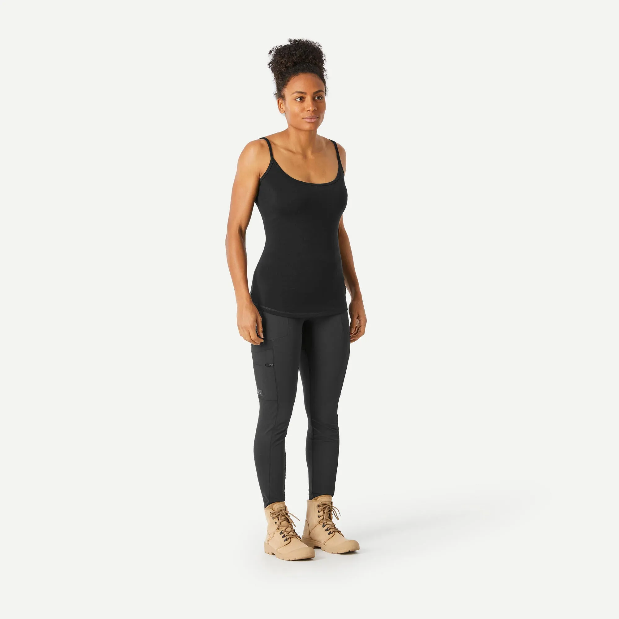 Outdoor Decathlon Clothing Simond  Trek 500 Merino Wool Hiking Tank Top Women's