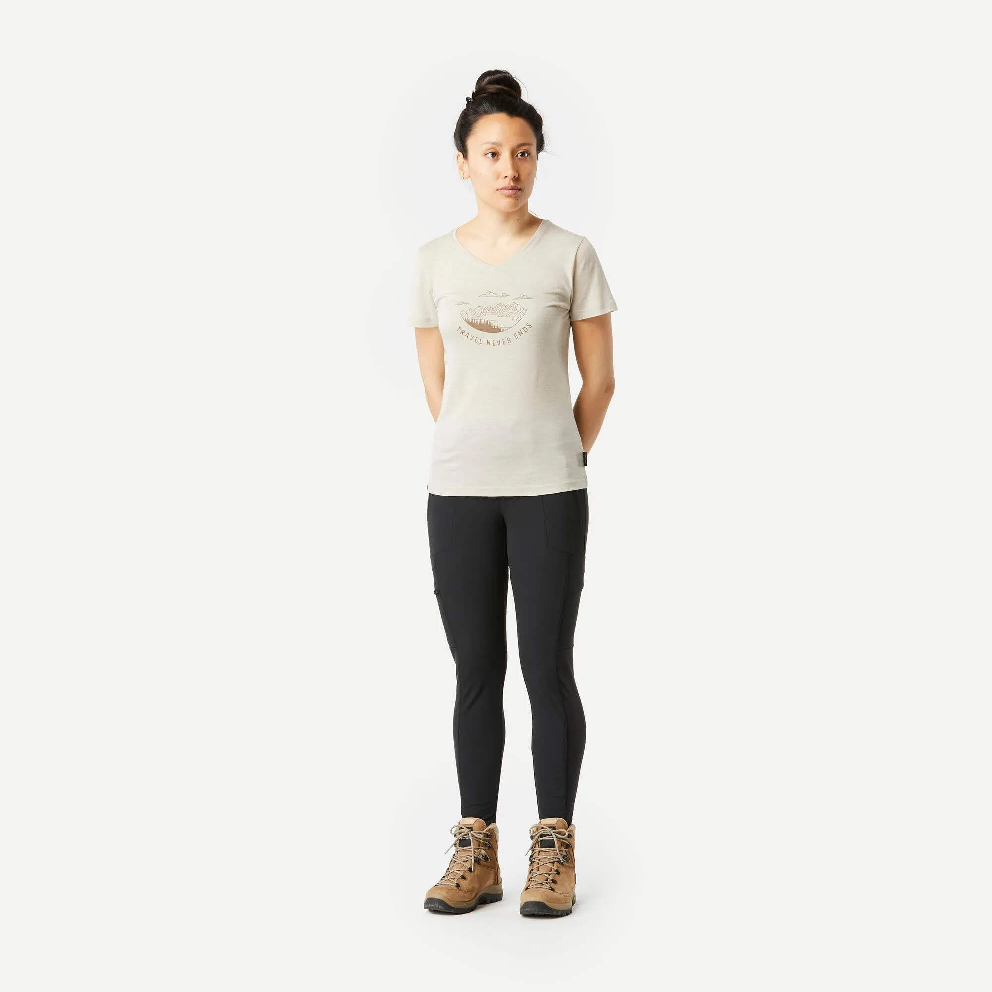Outdoor Decathlon Clothing Simond  Women's Travel 500 Leggings