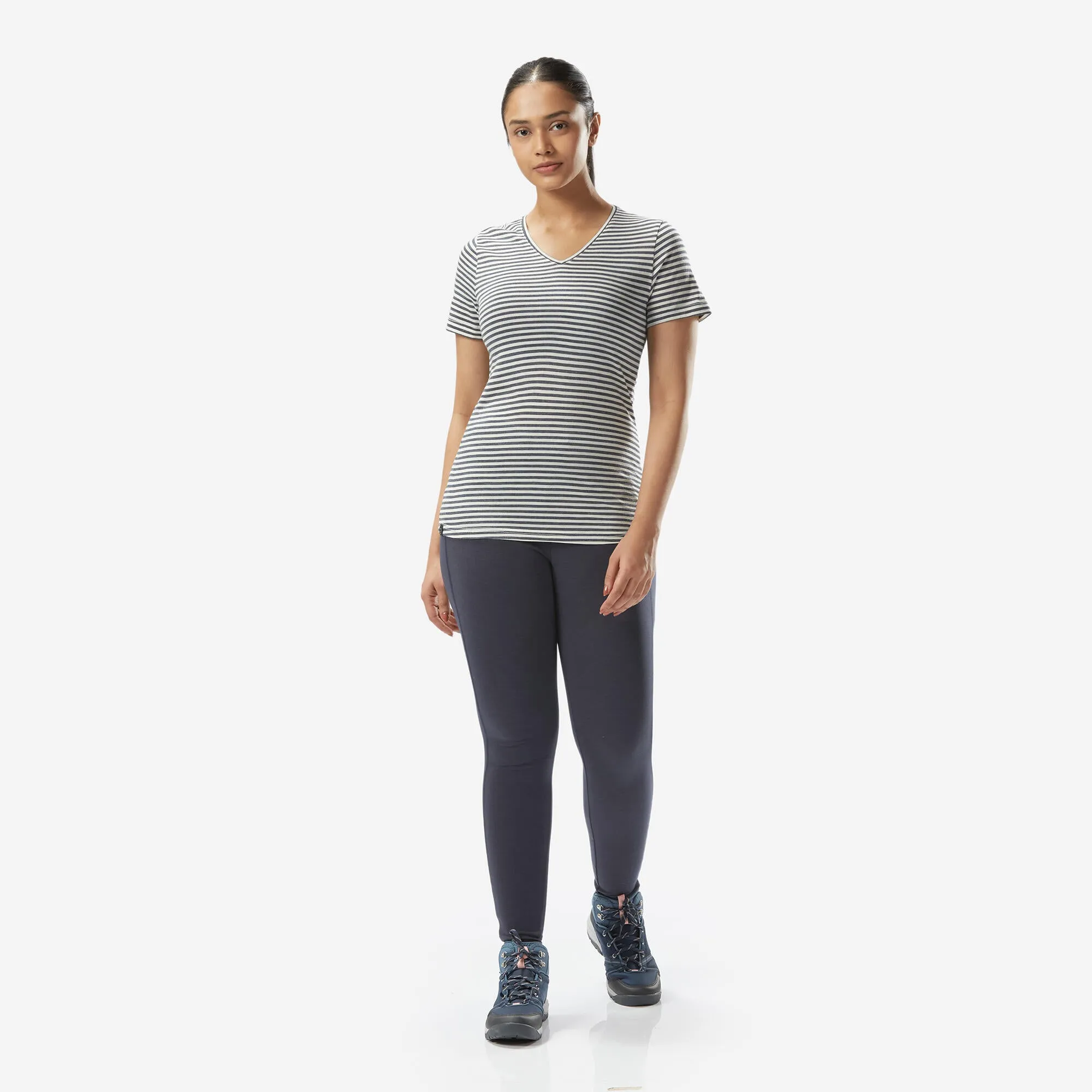 Outdoor Decathlon Clothing Simond  Women's Travel 500 Merino Wool T-Shirt