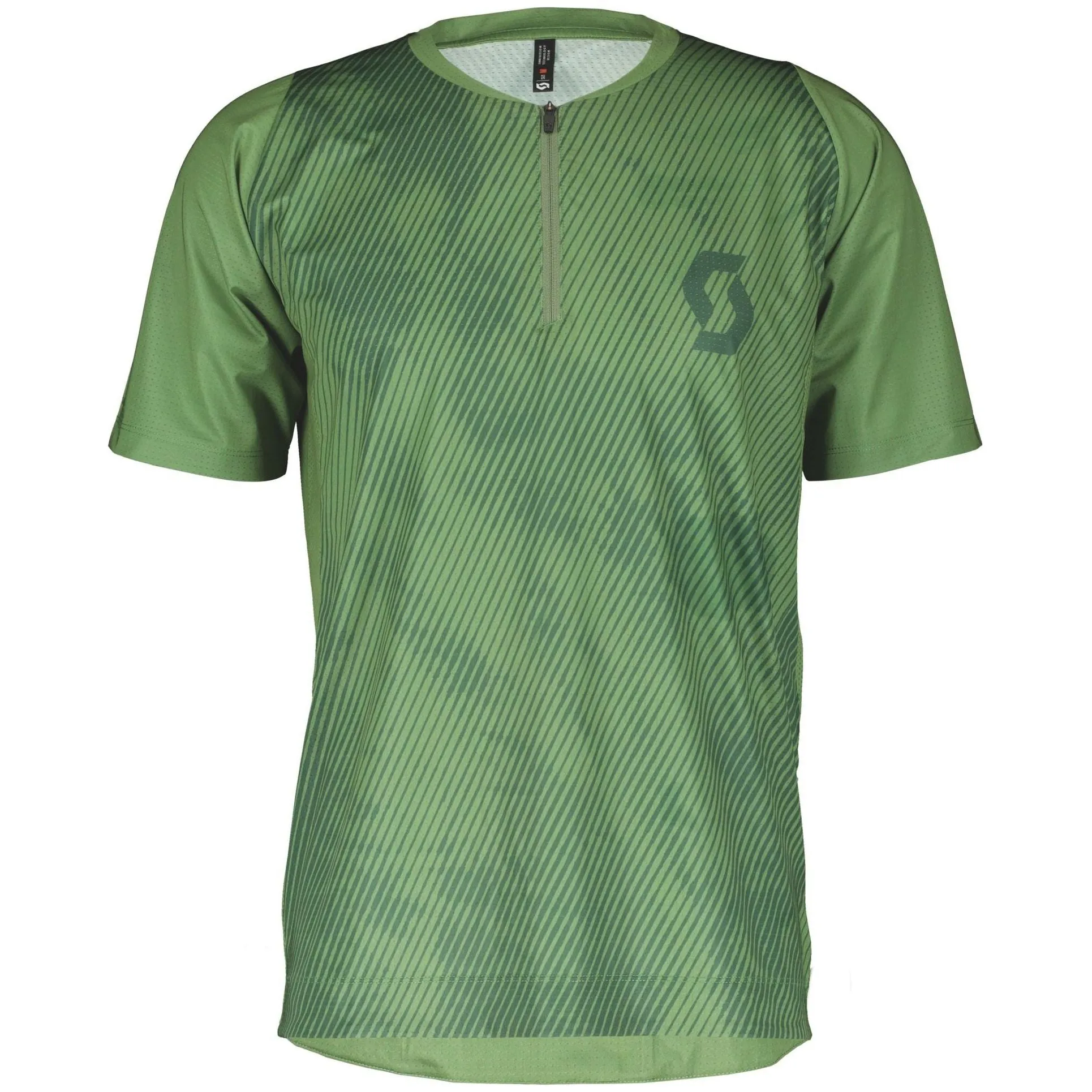 Outdoor Scott Scott Trail Vertic Zip Short Sleeve Mens Cycling Jersey - Green