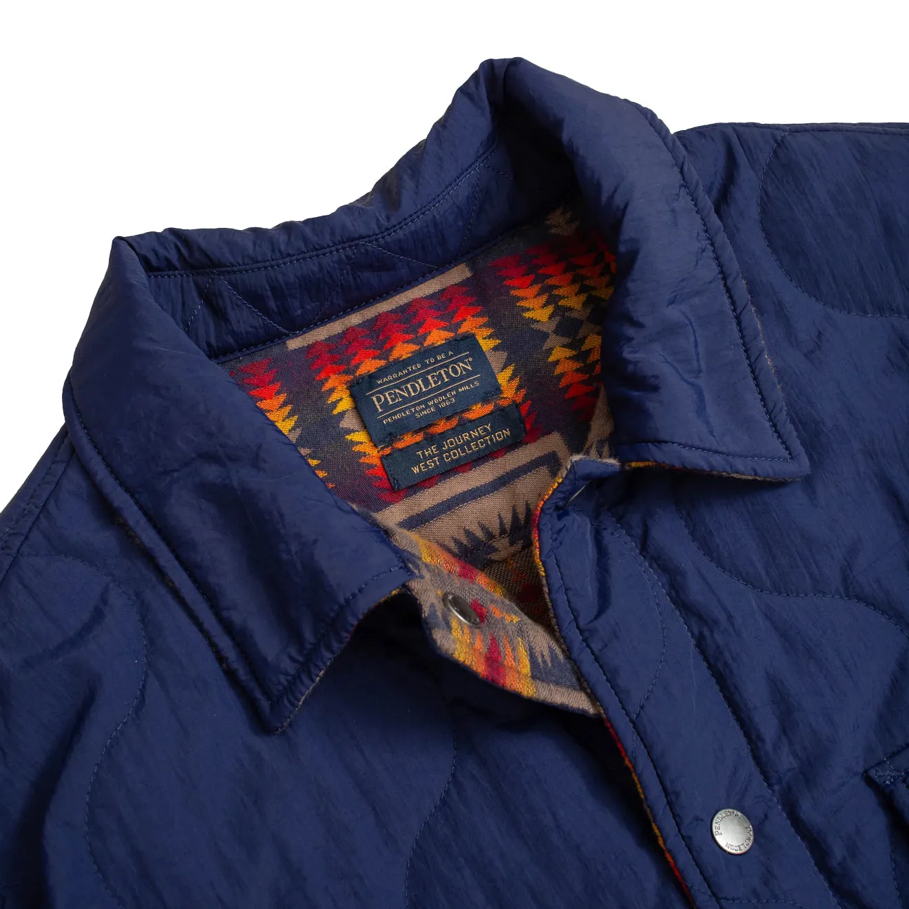 Pendleton Reversible Quilted Overshirt Harding Navy