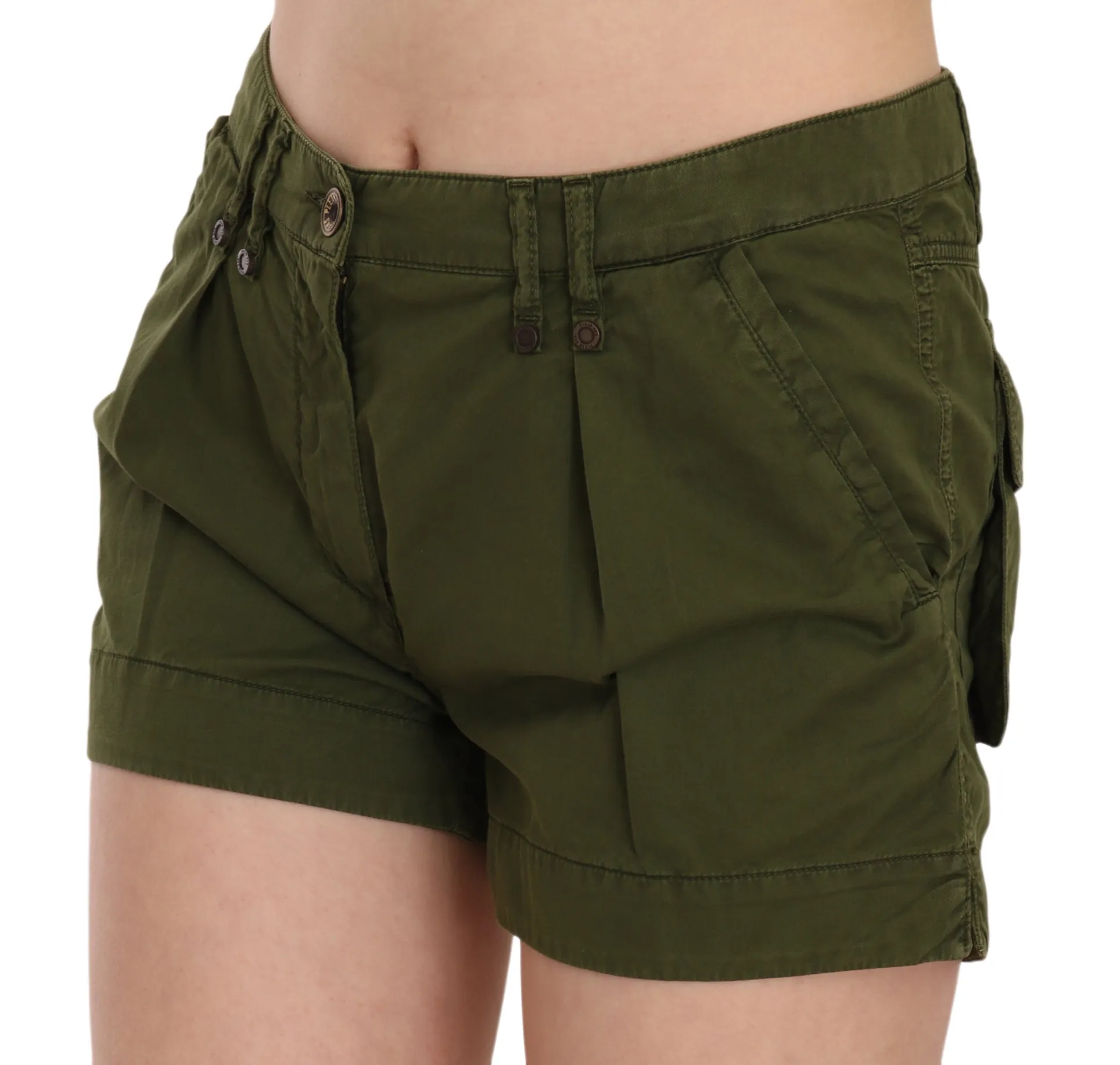 PLEIN SUD Emerald Mid Waist Cotton Women's Shorts