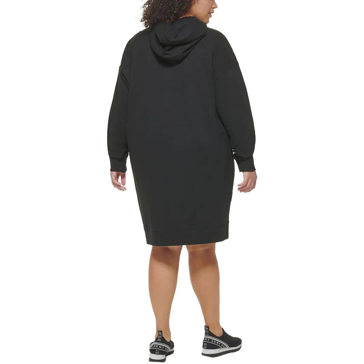 Plus Womens Fleece Hoodie Sweatshirt Dress
