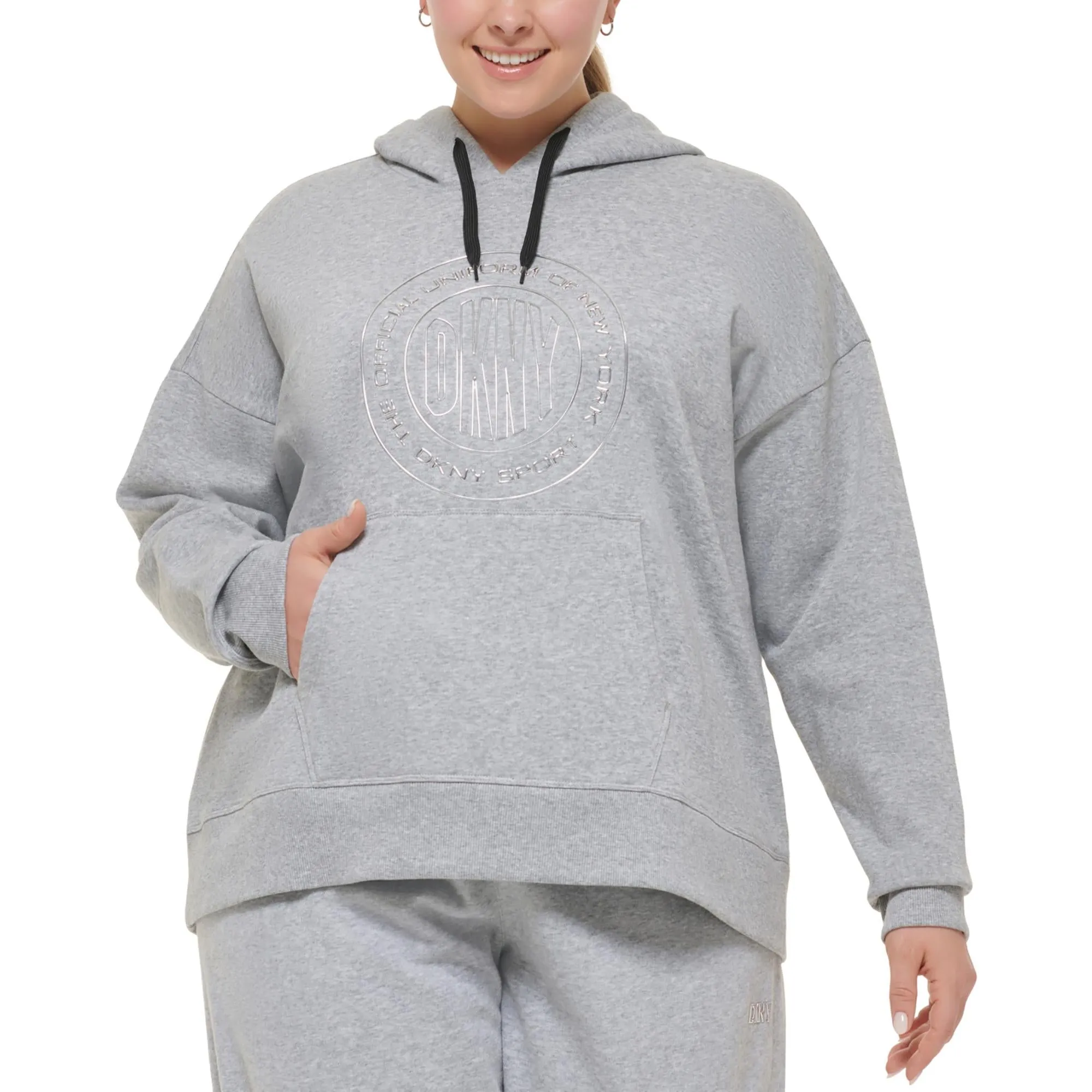 Plus Womens Logo Metallic Hoodie