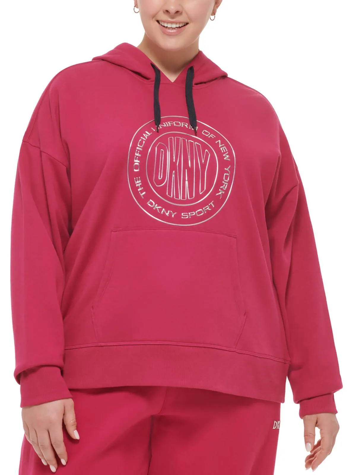 Plus Womens Logo Metallic Hoodie