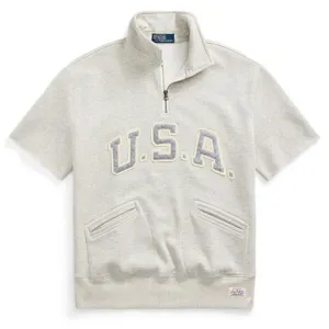 Polo Ralph Lauren USA Quarter Zip Sweat Light Sport Heather