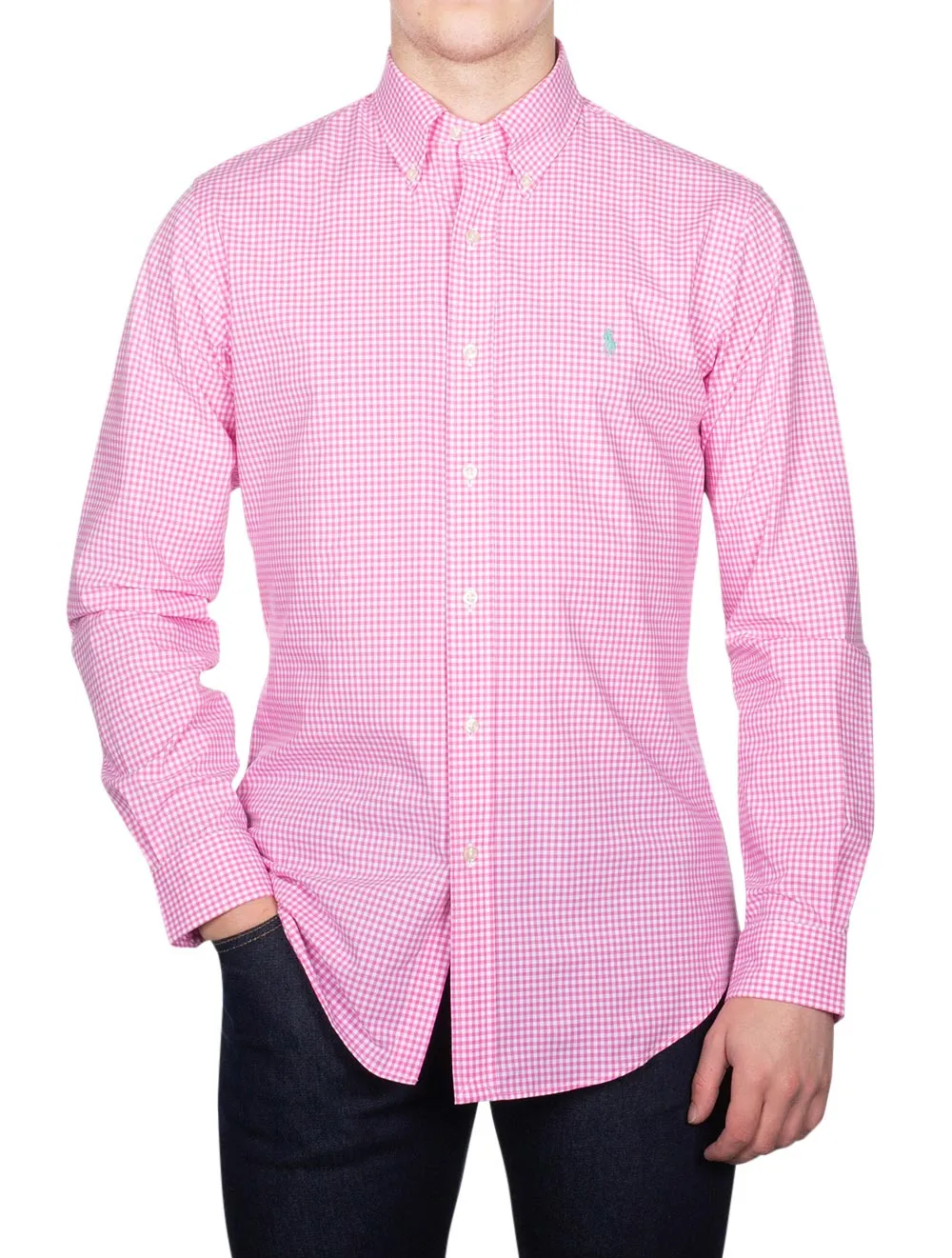 Poplin Long Sleeve Sport Shirt Pink