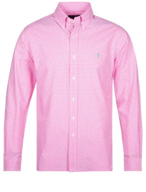 Poplin Long Sleeve Sport Shirt Pink