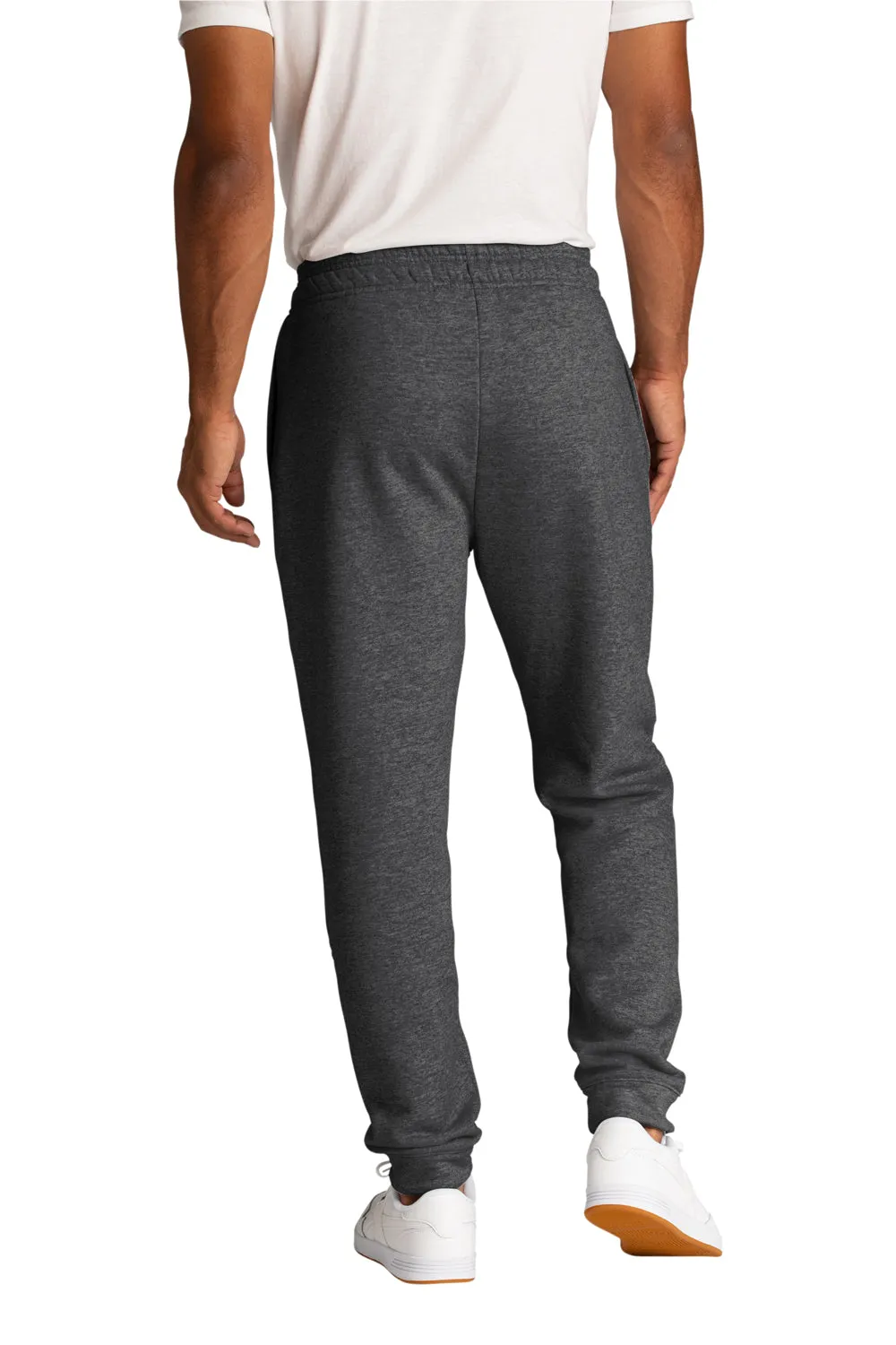 Port & Company Mens Core Fleece Jogger Sweatpants w/ Pockets - Heather Dark Grey