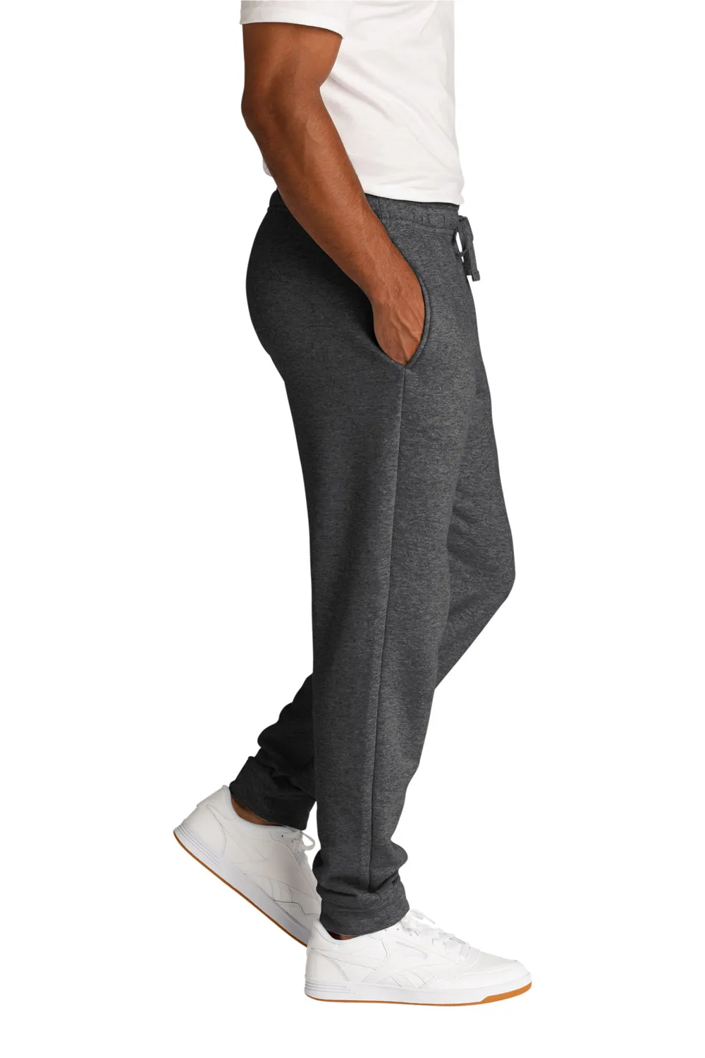Port & Company Mens Core Fleece Jogger Sweatpants w/ Pockets - Heather Dark Grey