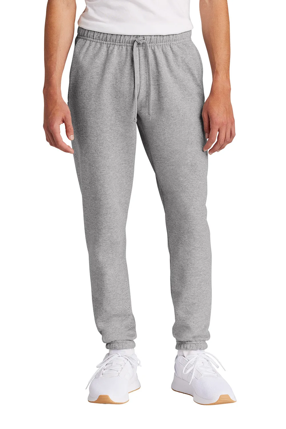 Port & Company Mens Core Fleece Sweatpants w/ Pockets - Heather Grey