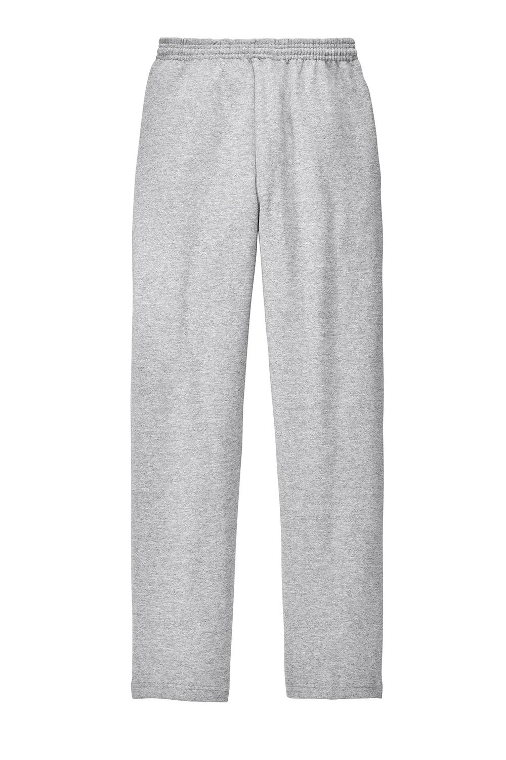 Port & Company Mens Core Pill Resistant Fleece Open Bottom Sweatpants w/ Pockets - Ash Grey