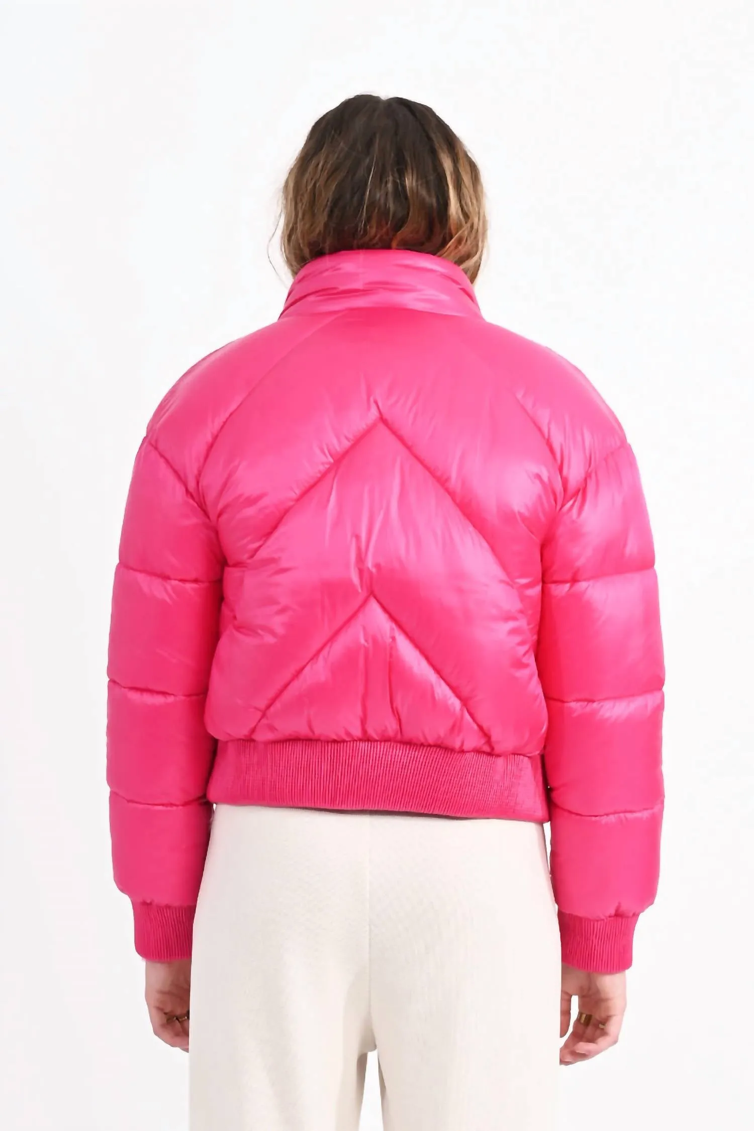 Puffer Jacket In Fuchsia Pink