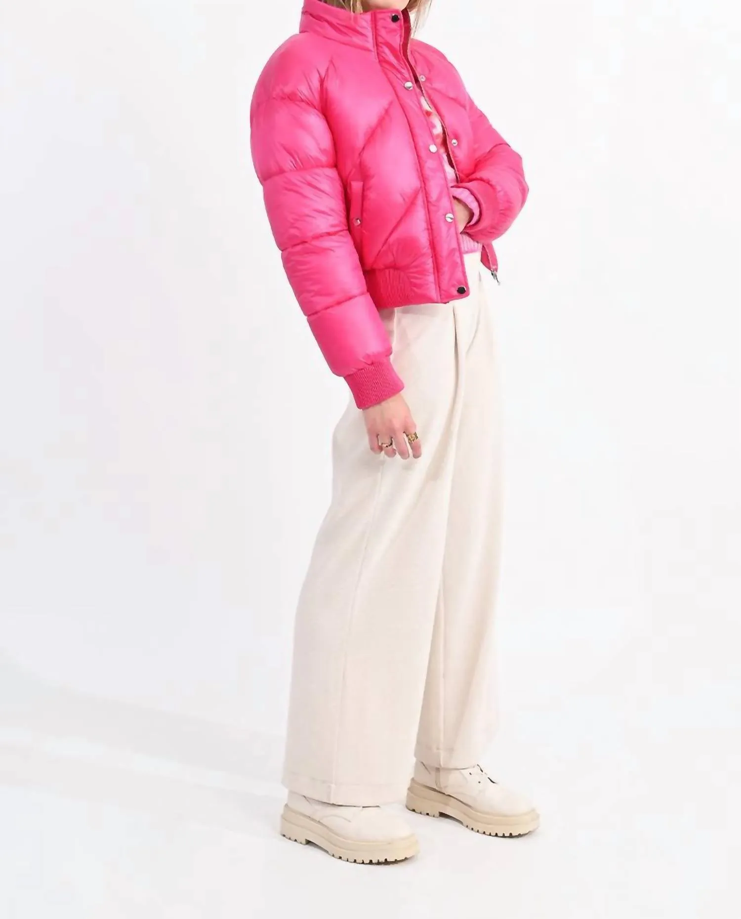 Puffer Jacket In Fuchsia Pink