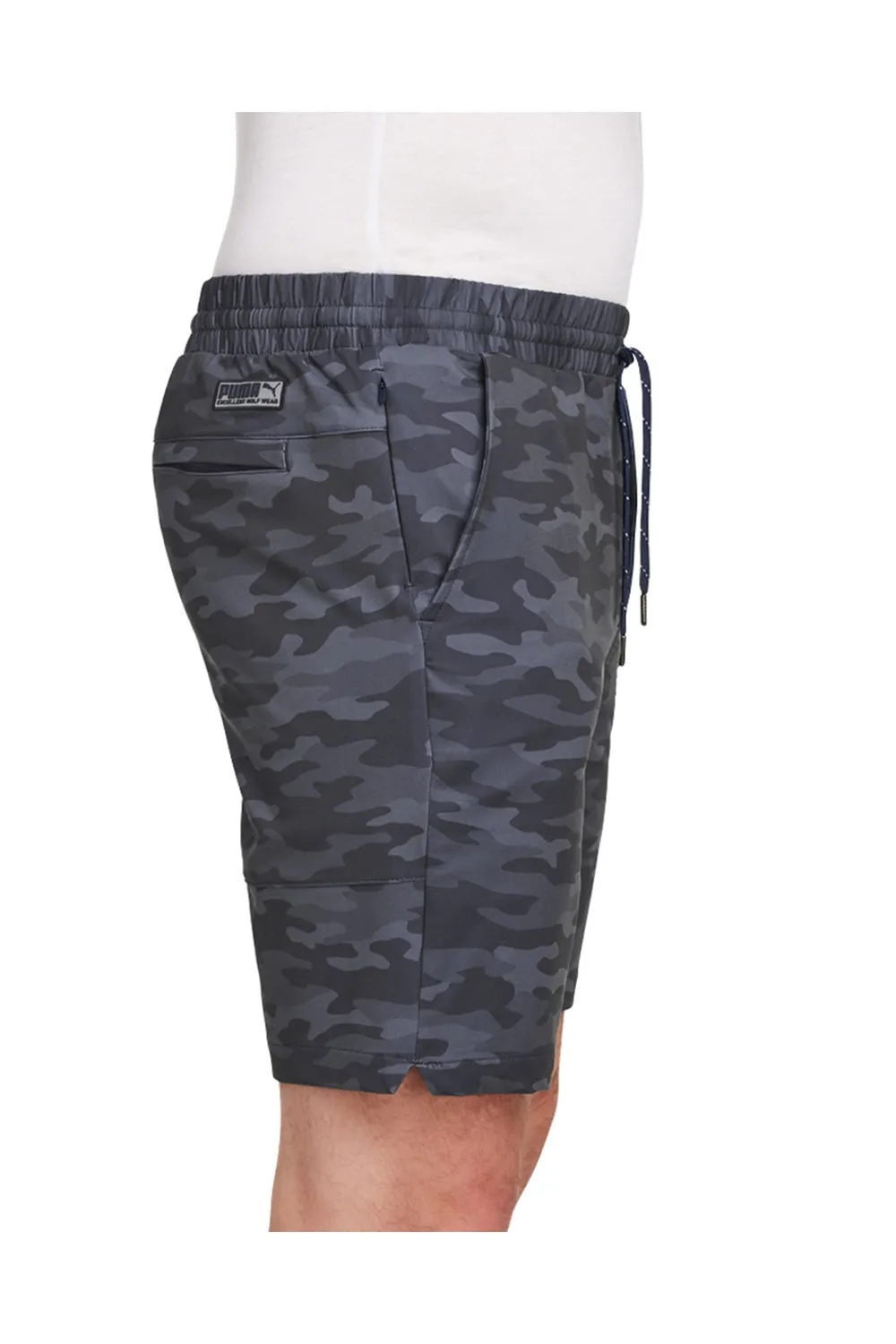 Puma Mens EGW Walker Moisture Wicking Shorts w/ Pockets - Navy Blue Camo