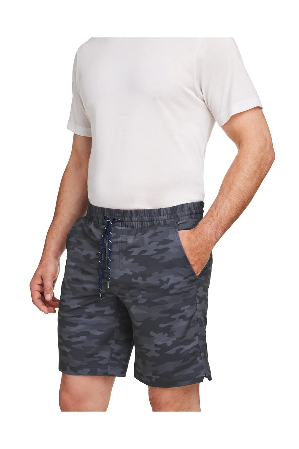Puma Mens EGW Walker Moisture Wicking Shorts w/ Pockets - Navy Blue Camo