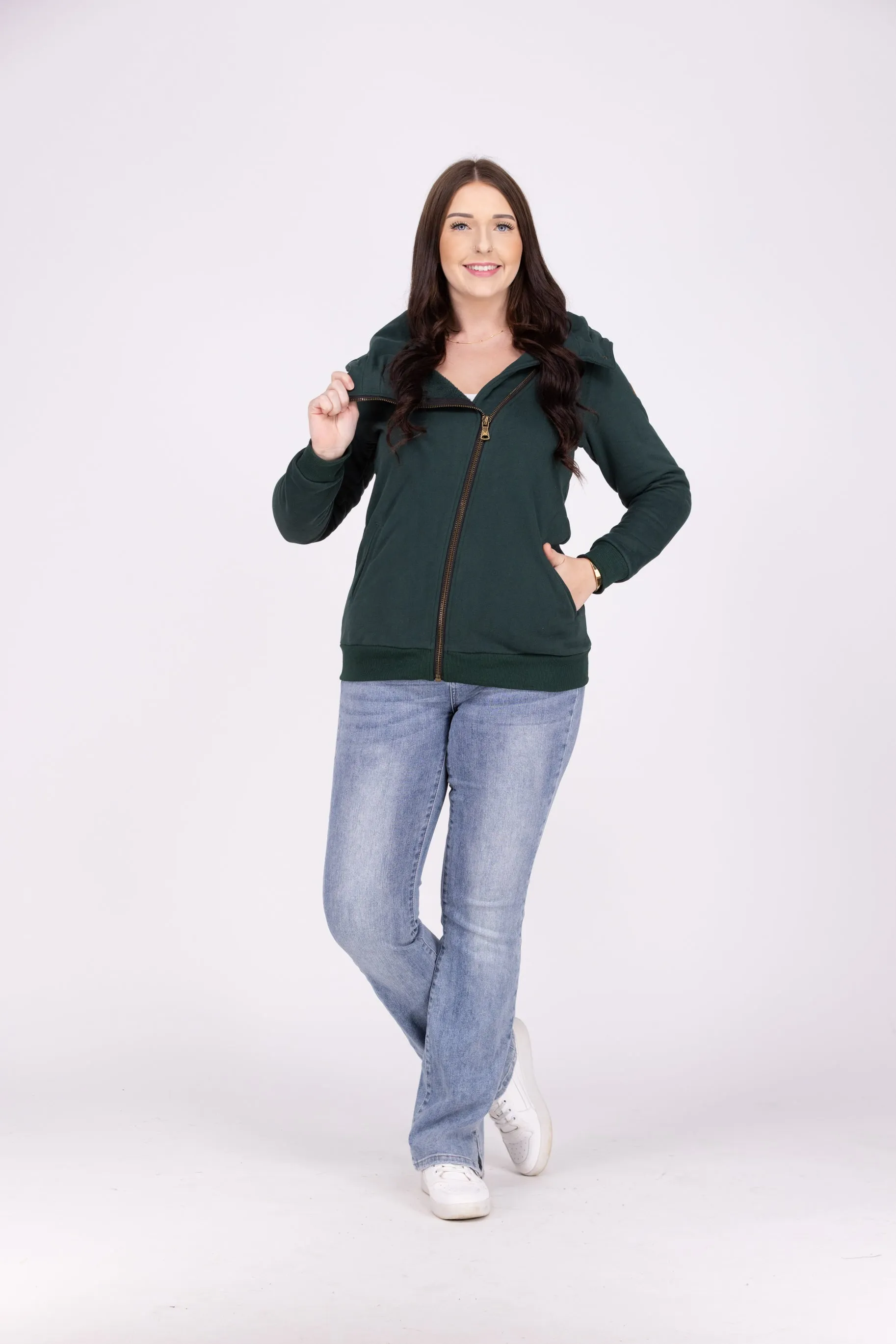 Quinn Women's Zip Up Cowl Collar Jacket