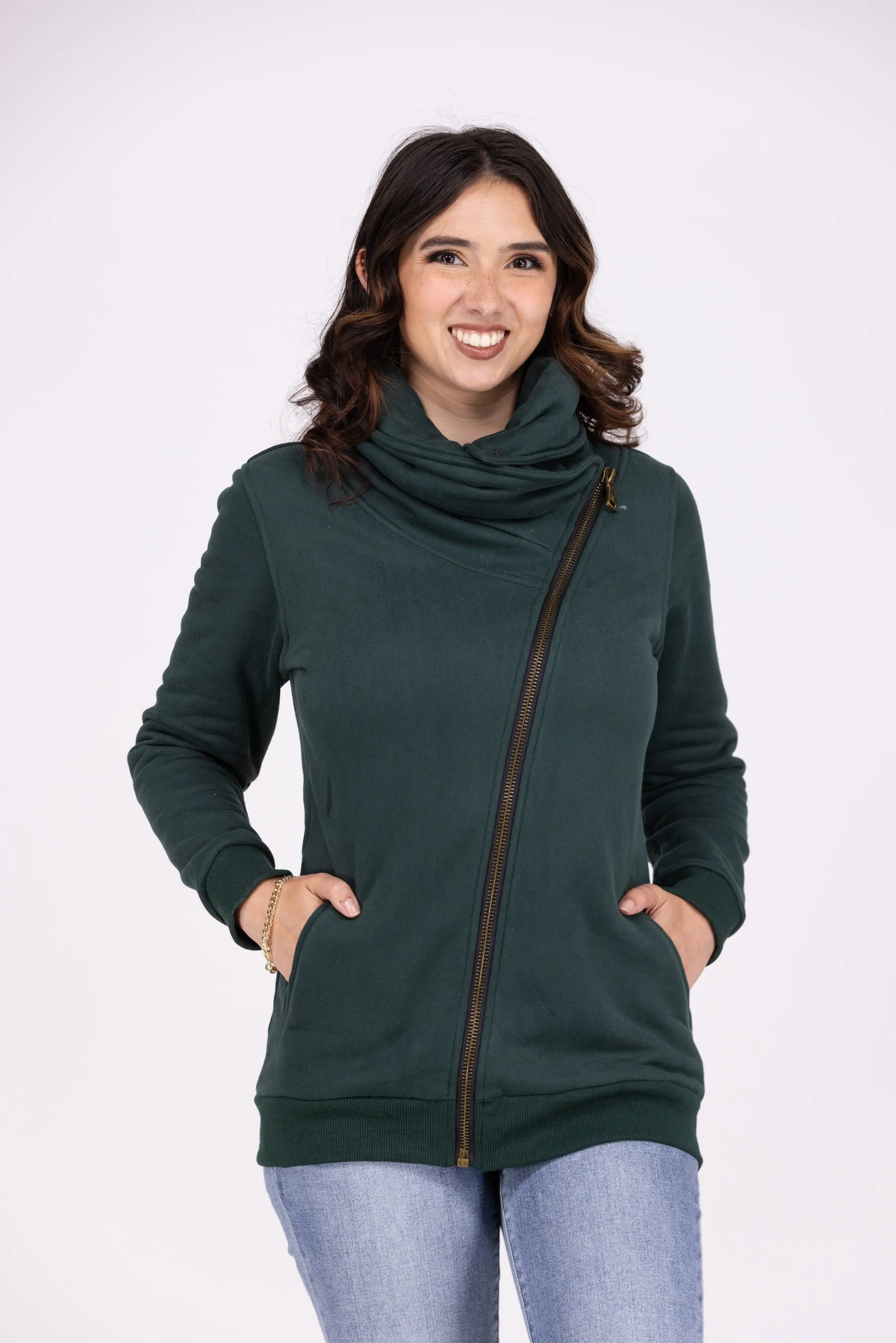 Quinn Women's Zip Up Cowl Collar Jacket