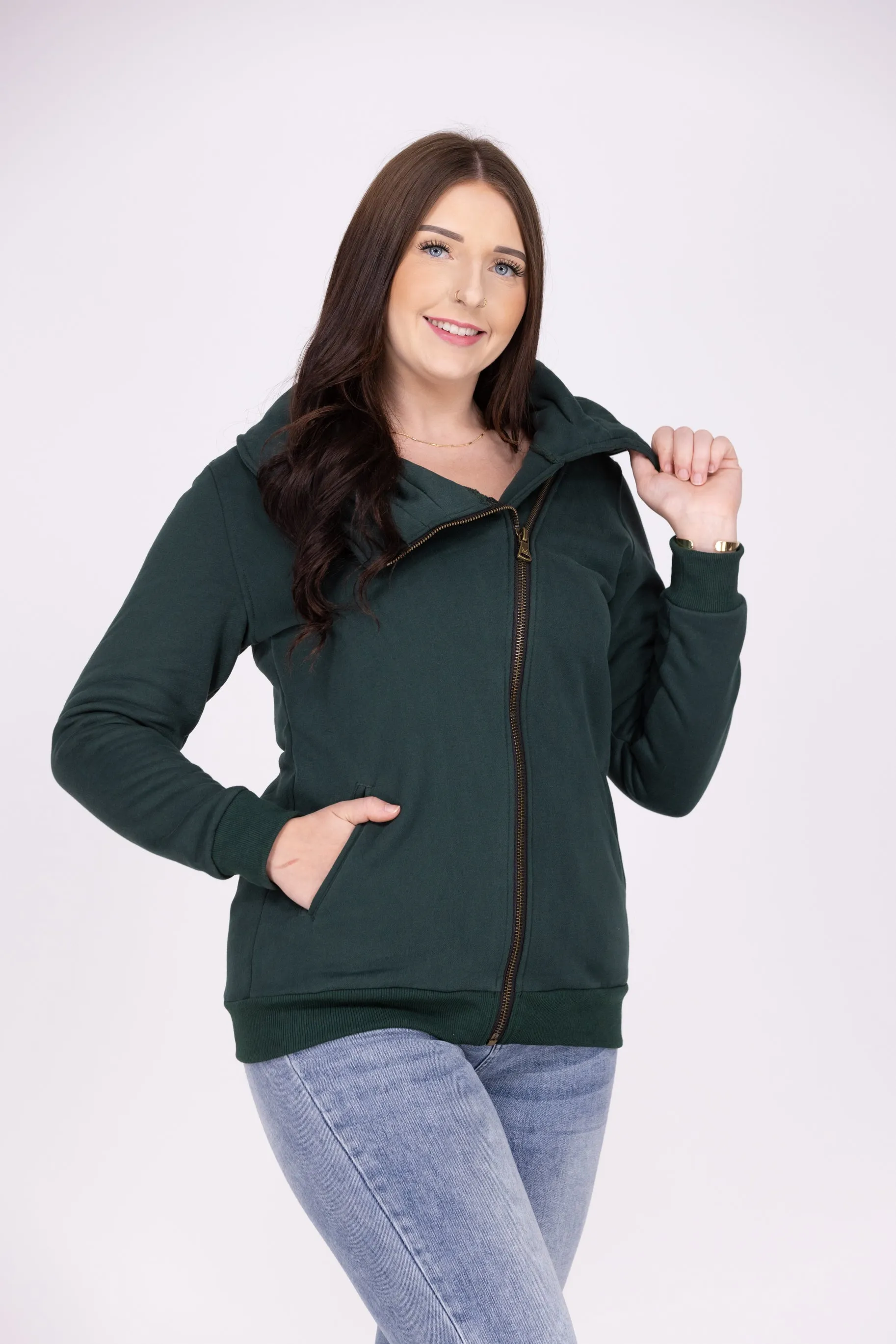 Quinn Women's Zip Up Cowl Collar Jacket