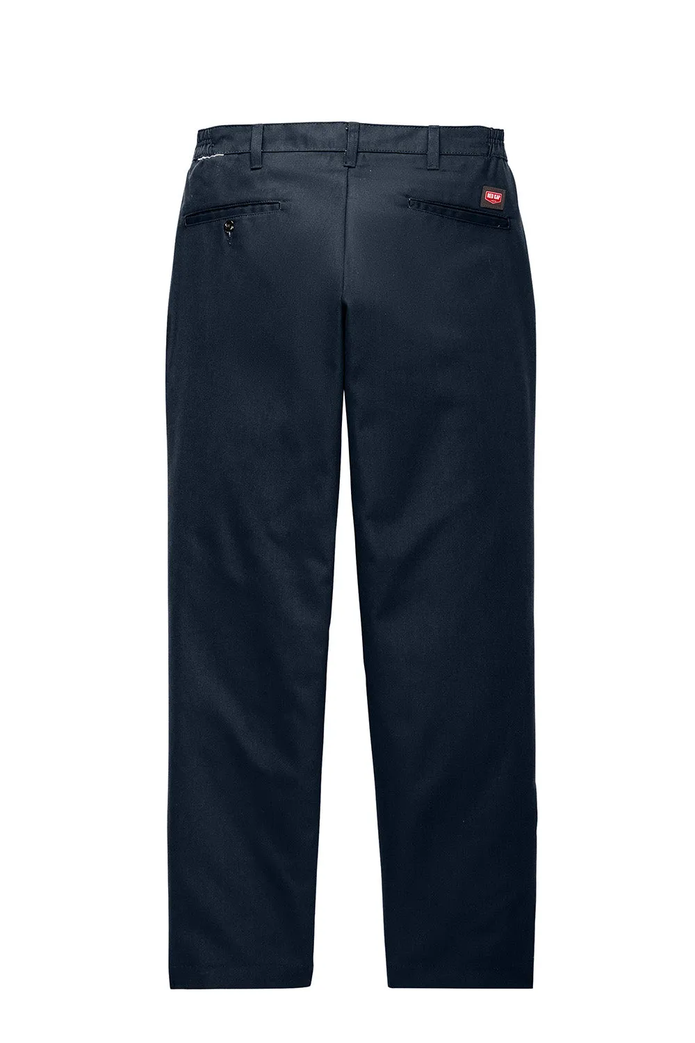Red Kap Mens Elastic Insert Wrinkle Resistant Pants w/ Pocket - Navy Blue