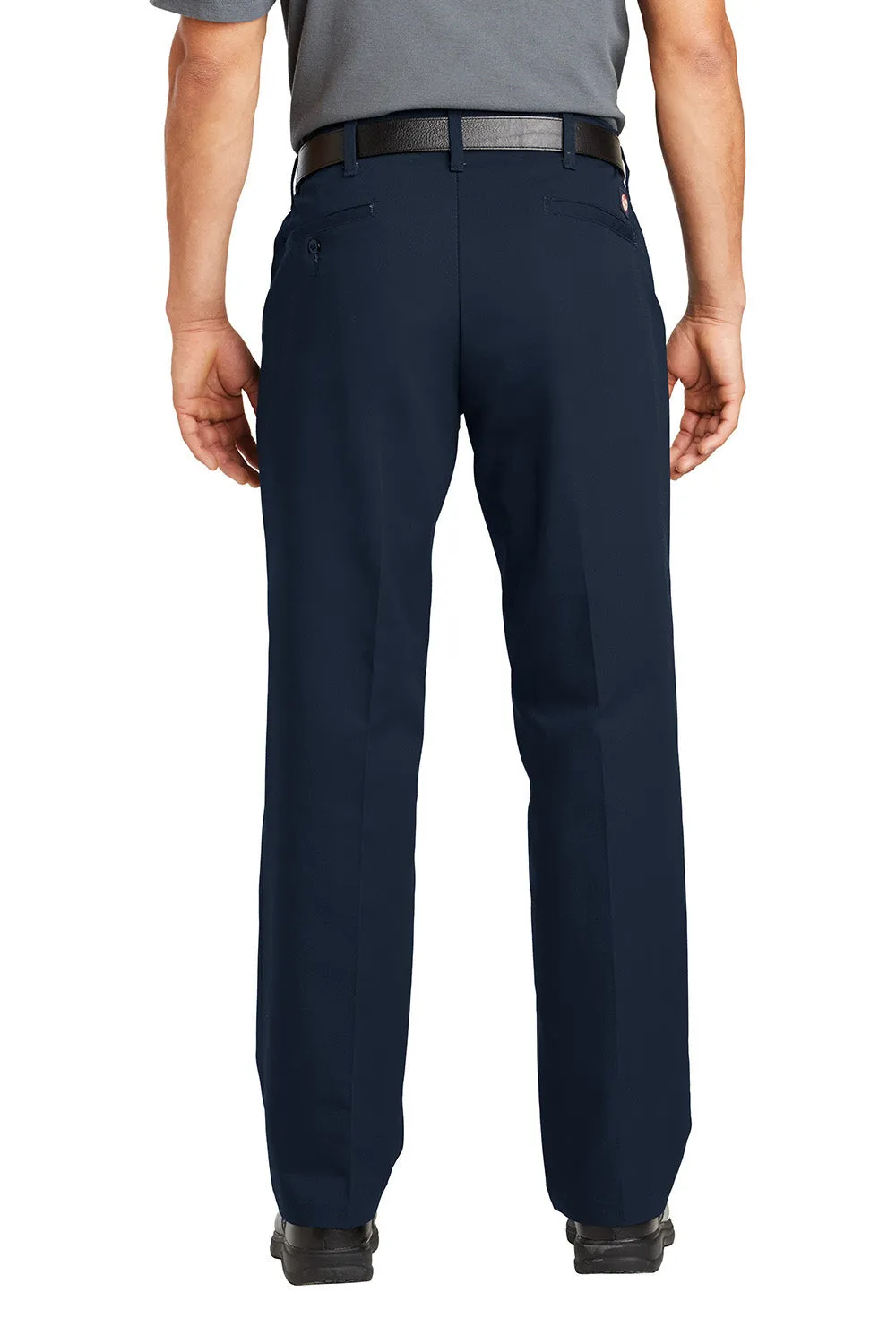 Red Kap Mens Elastic Insert Wrinkle Resistant Pants w/ Pocket - Navy Blue