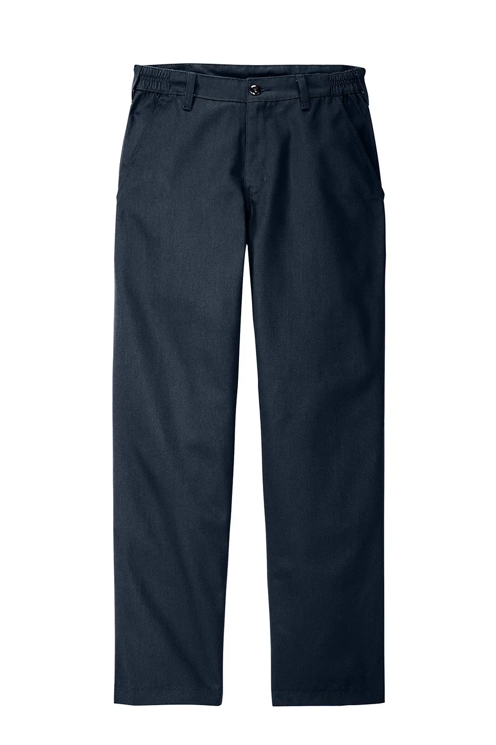 Red Kap Mens Elastic Insert Wrinkle Resistant Pants w/ Pocket - Navy Blue