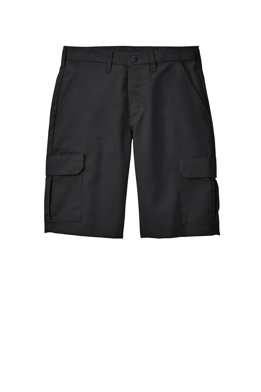 Red Kap Mens Industrial Stain Resistant Cargo Shorts w/ Pockets - Black