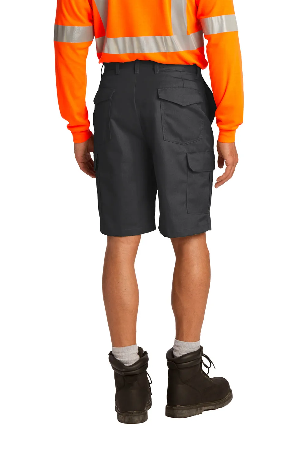 Red Kap Mens Industrial Stain Resistant Cargo Shorts w/ Pockets - Black