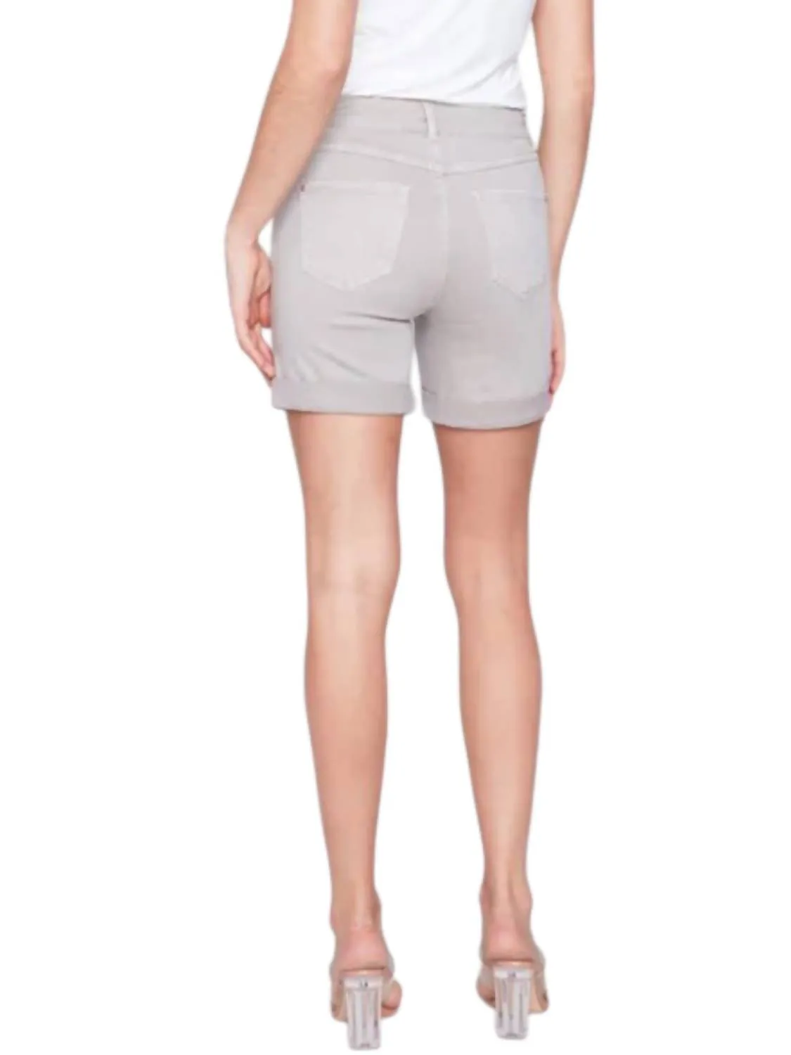 Rolled Up Cuff Short In Beige