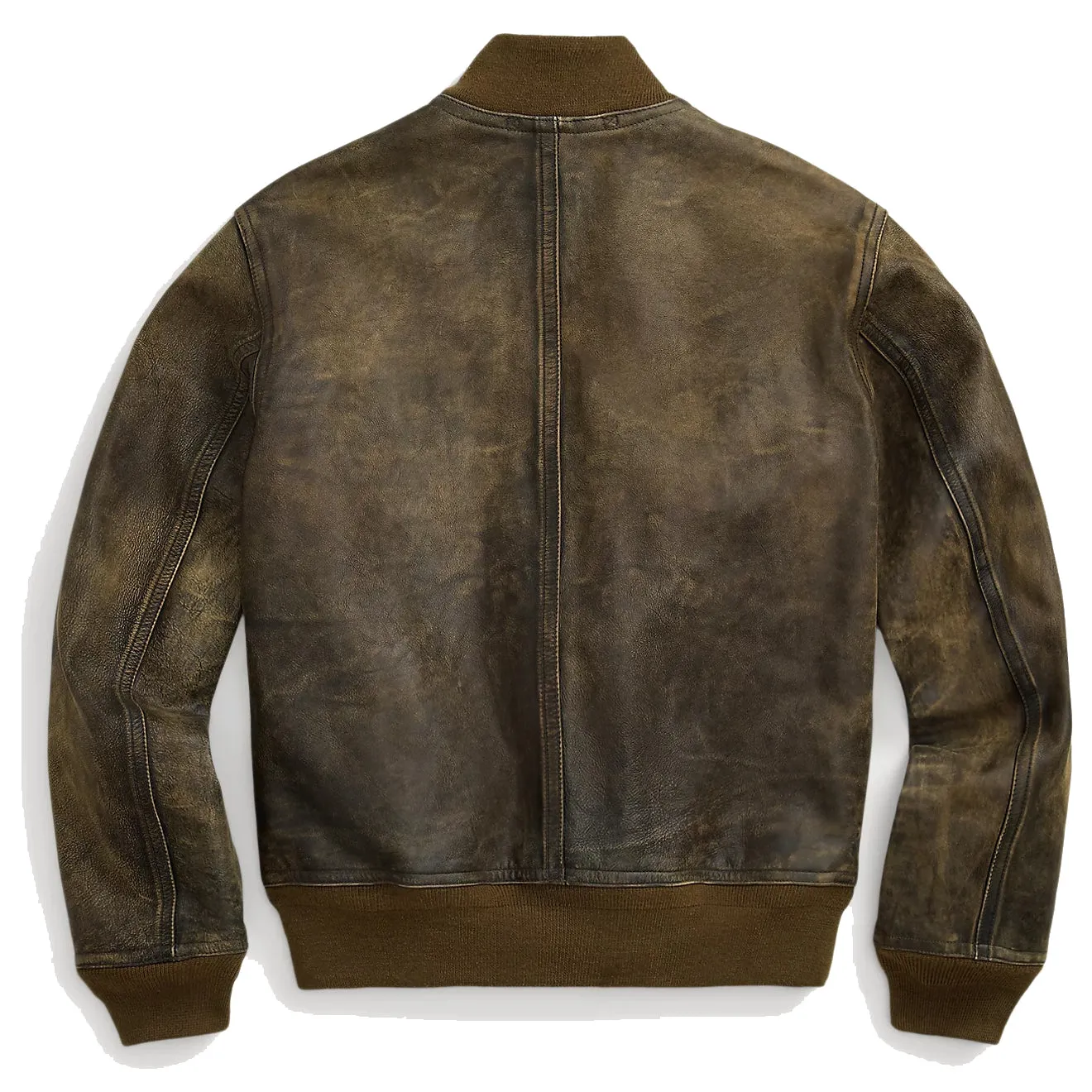 RRL by Ralph Lauren Indigo Leather Bomber Jacket Vintage Indigo