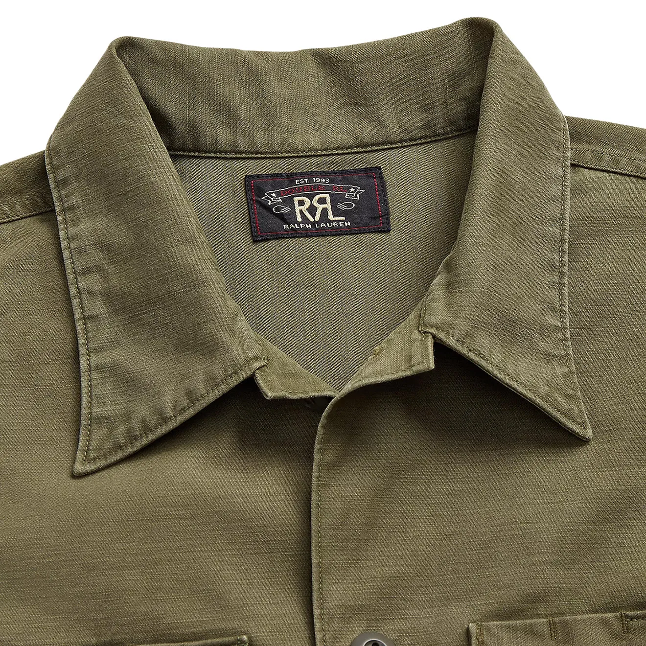 RRL by Ralph Lauren Reverse-Sateen Overshirt Olive