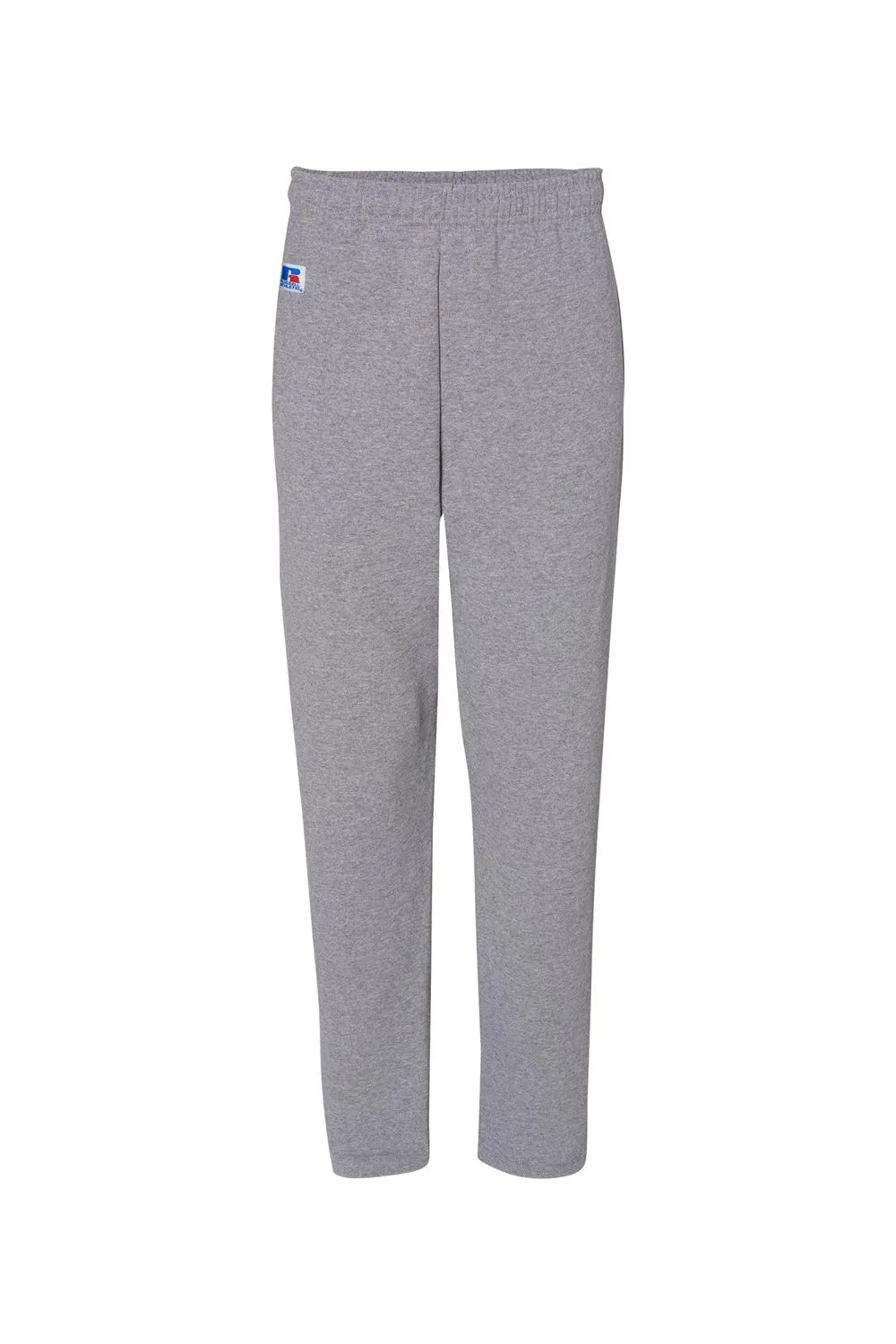 Russell Athletic Mens Dri Power Moisture Wicking Open Bottom Sweatpants w/ Pockets - Oxford Grey