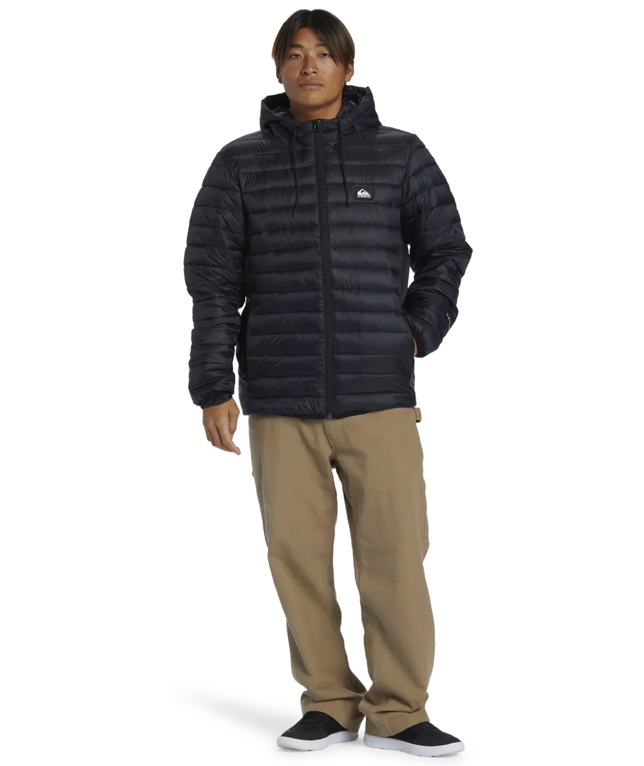 Scaly Hooded Jacket in Black