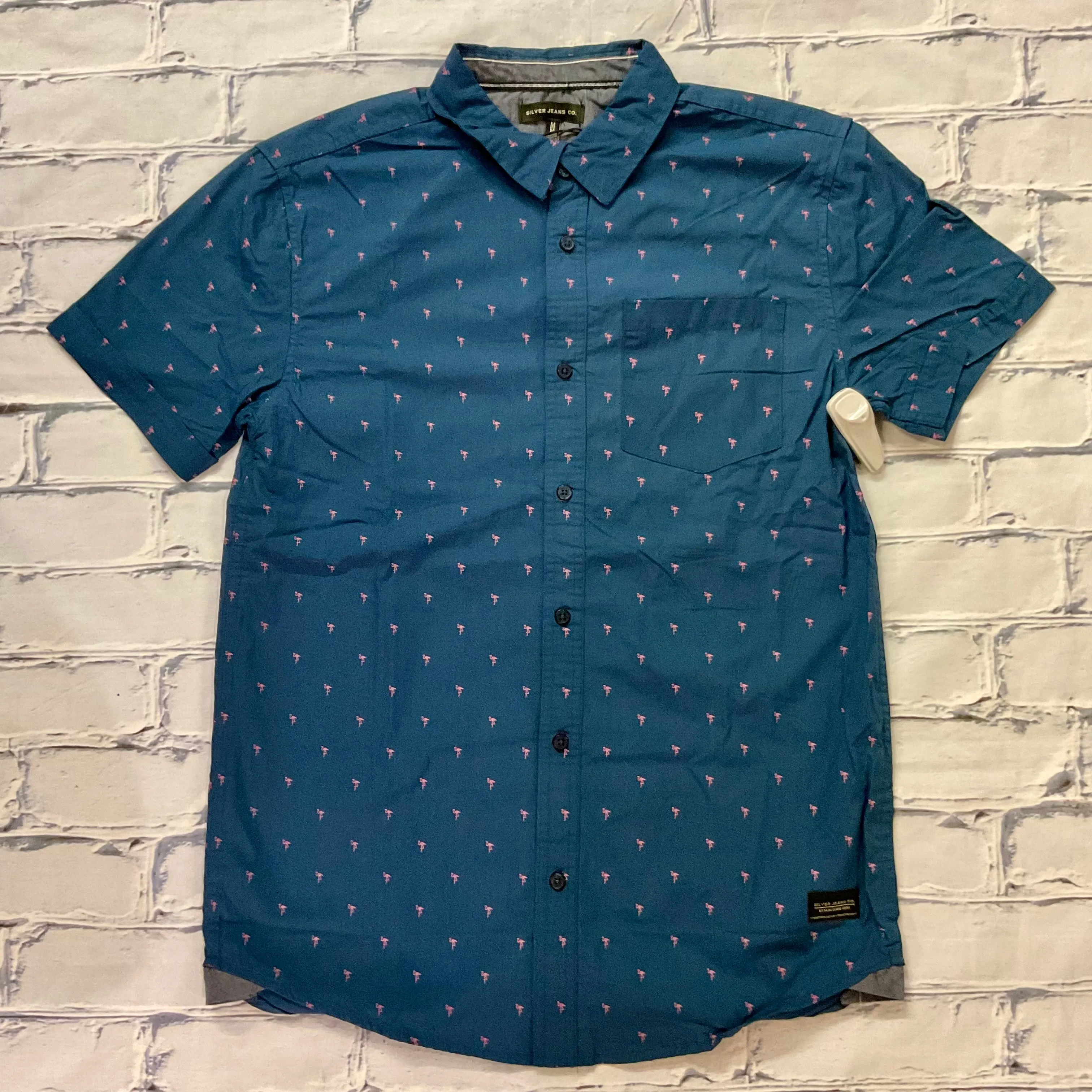 Silver Flamingo Print SS Shirt