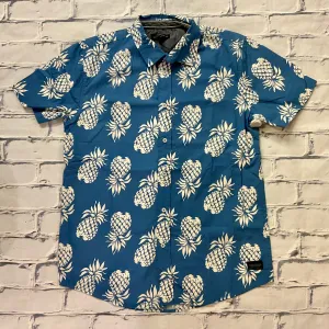 Silver Pineapple Print Ss Shirt