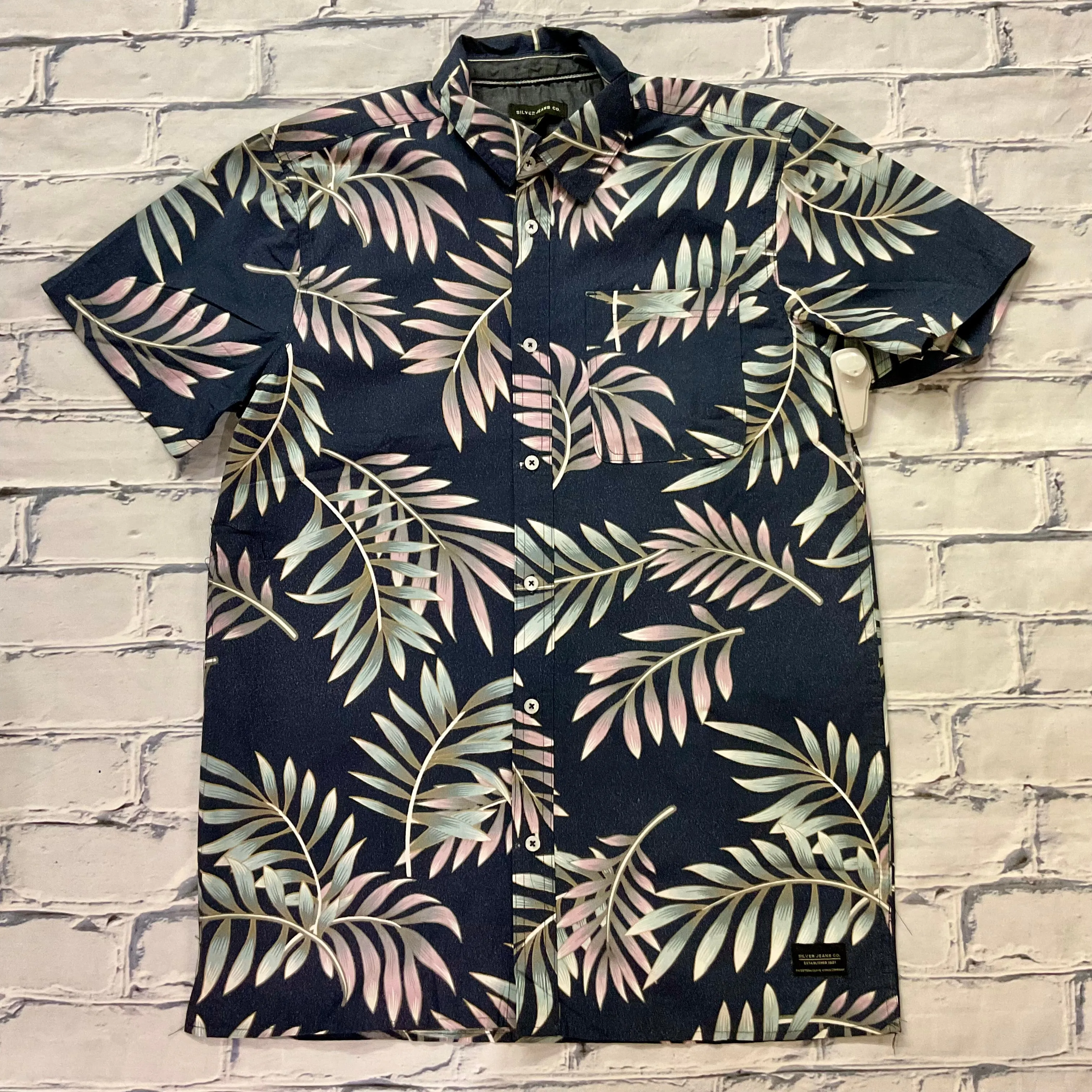 Silver Tropical Print SS Shirt