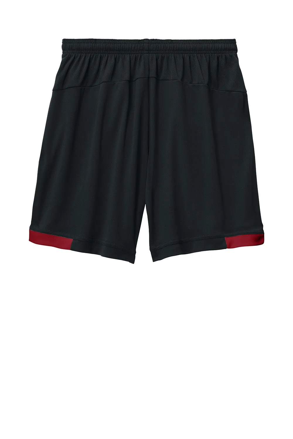 Sport-Tek Mens Club Moisture Wicking Shorts - Black/Deep Red