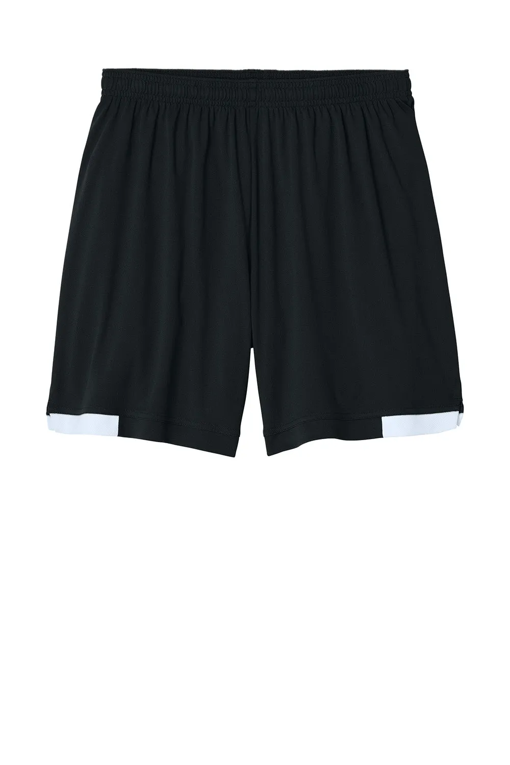 Sport-Tek Mens Club Moisture Wicking Shorts - Black/White