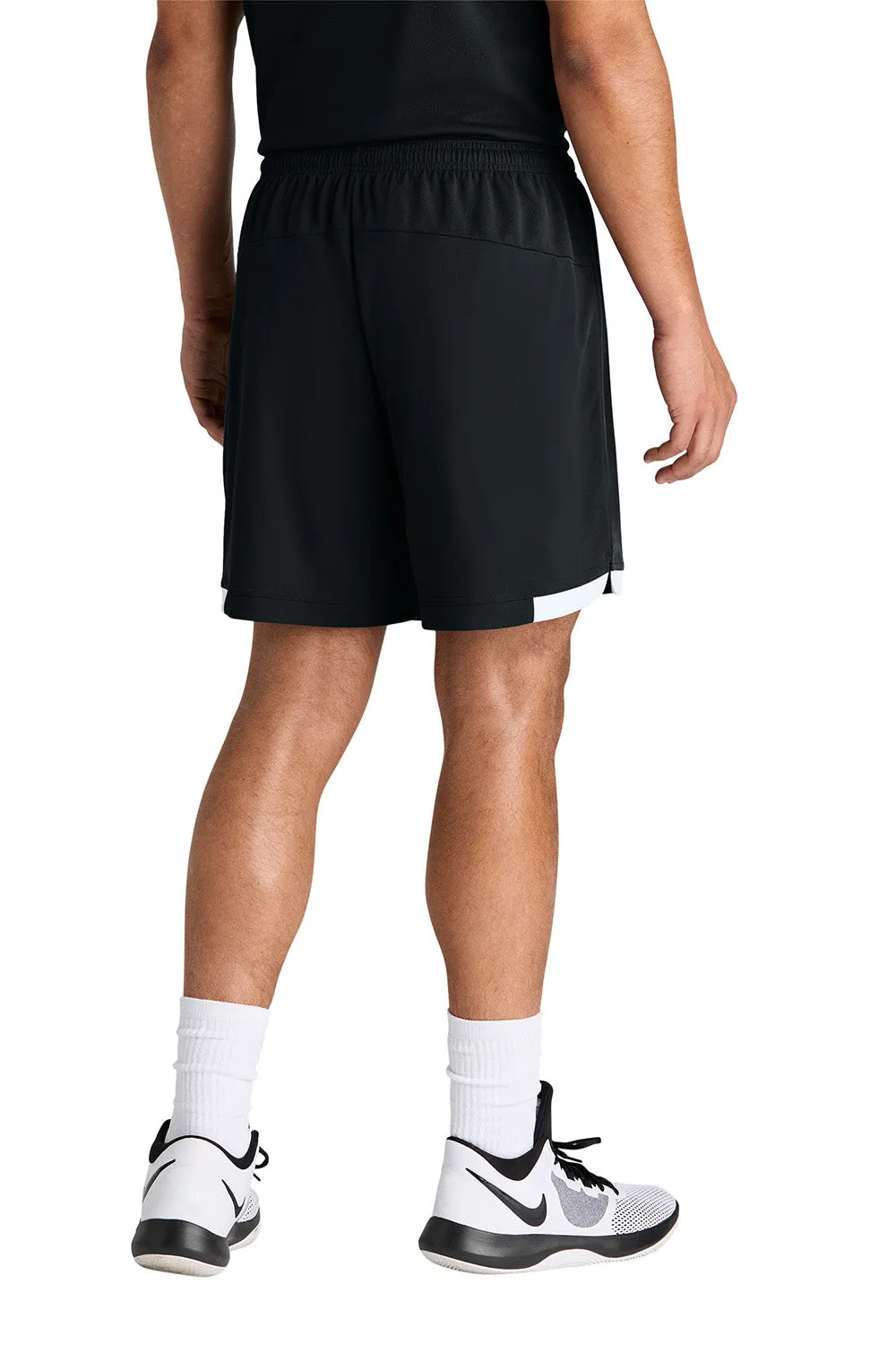 Sport-Tek Mens Club Moisture Wicking Shorts - Black/White