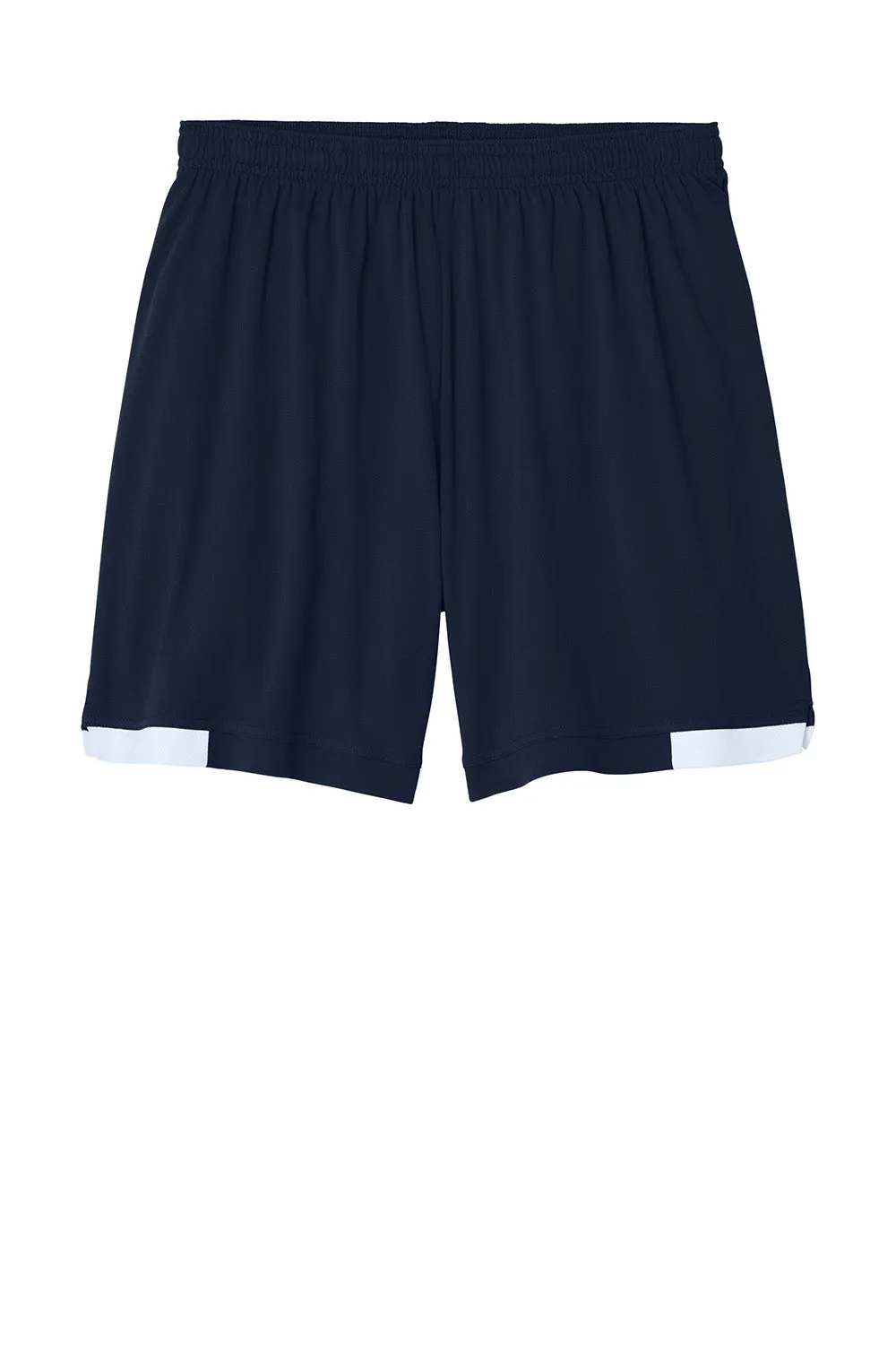Sport-Tek Mens Club Moisture Wicking Shorts - True Navy Blue/White