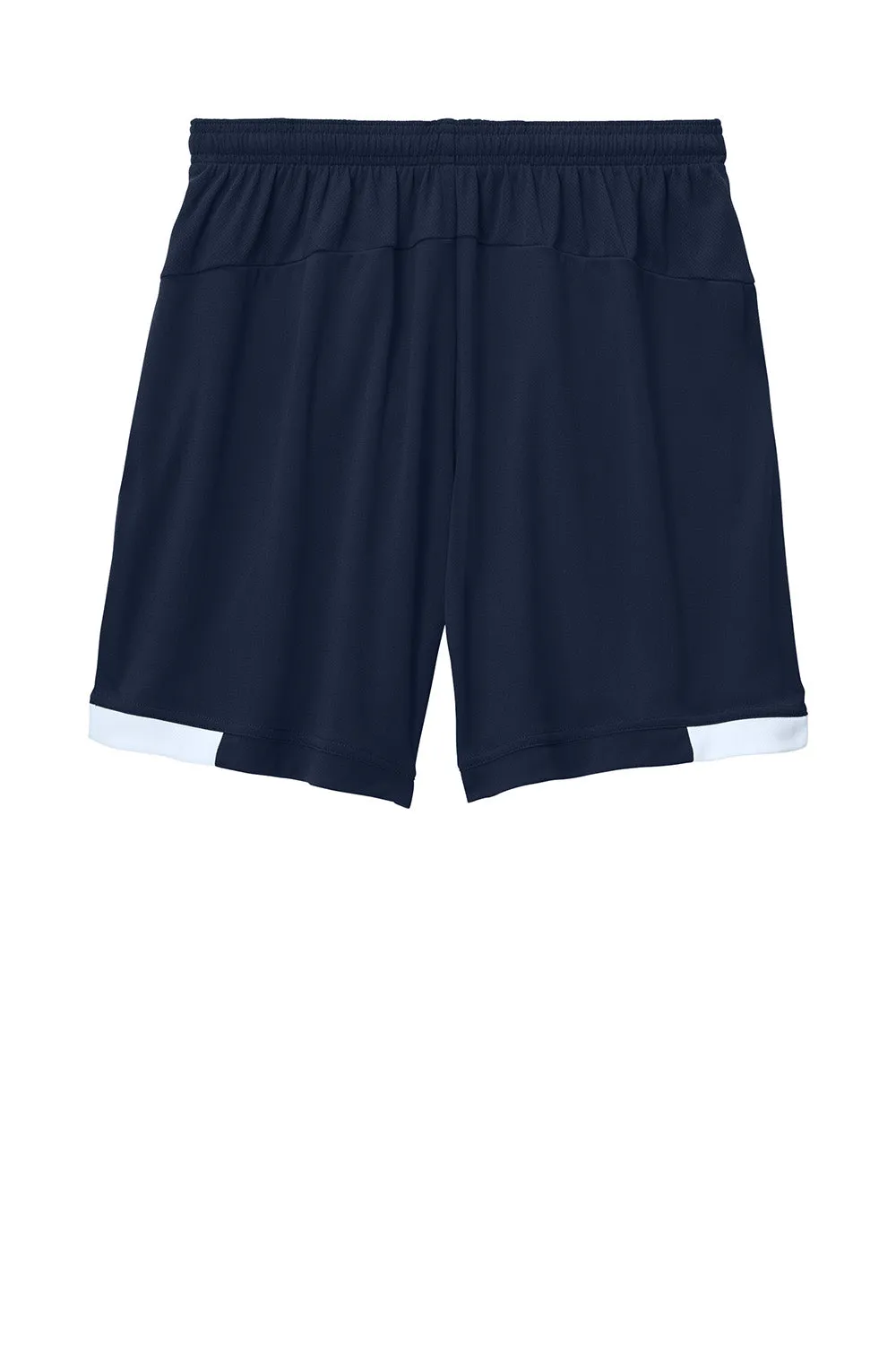 Sport-Tek Mens Club Moisture Wicking Shorts - True Navy Blue/White