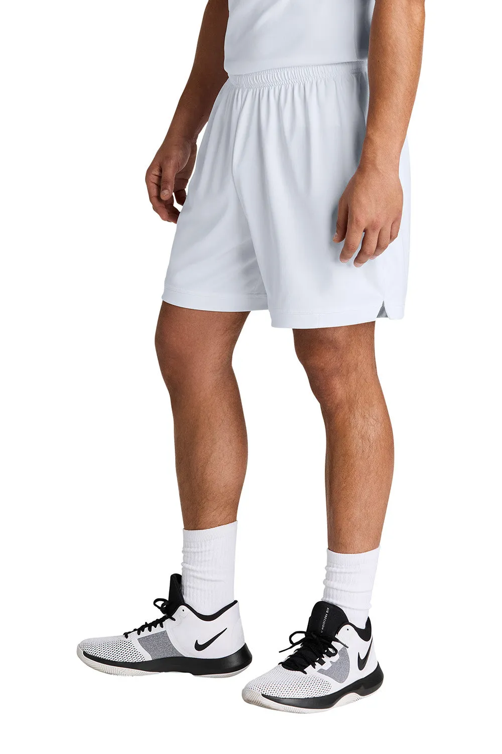 Sport-Tek Mens Club Moisture Wicking Shorts - White/White