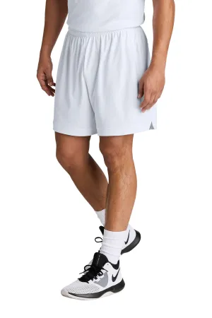 Sport-Tek Mens Club Moisture Wicking Shorts - White/White